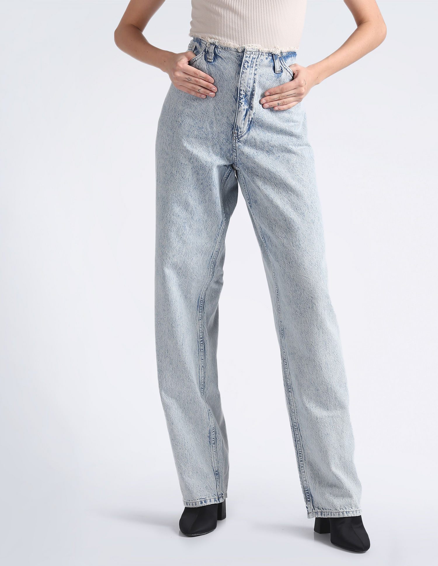 Calvin Klein Jeans Straight-Cut Leg Jeans - Blue