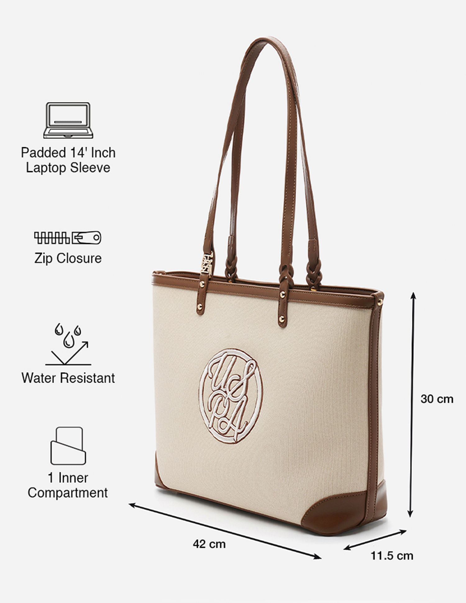 U.S. Polo Assn. Ava Monogram Tote Bag