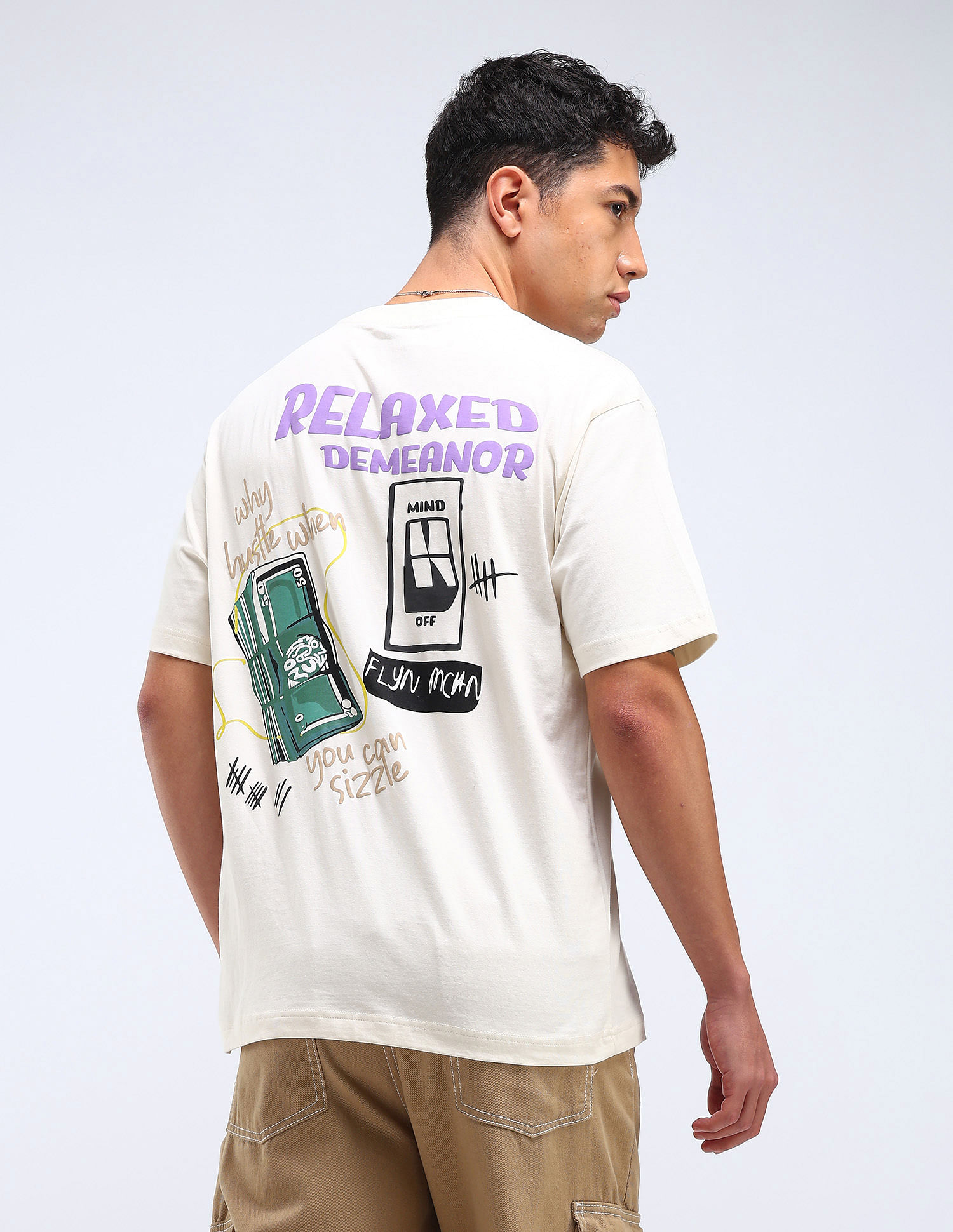 Flying Machine Graphic Print Relaxed Kidult T-Shirt