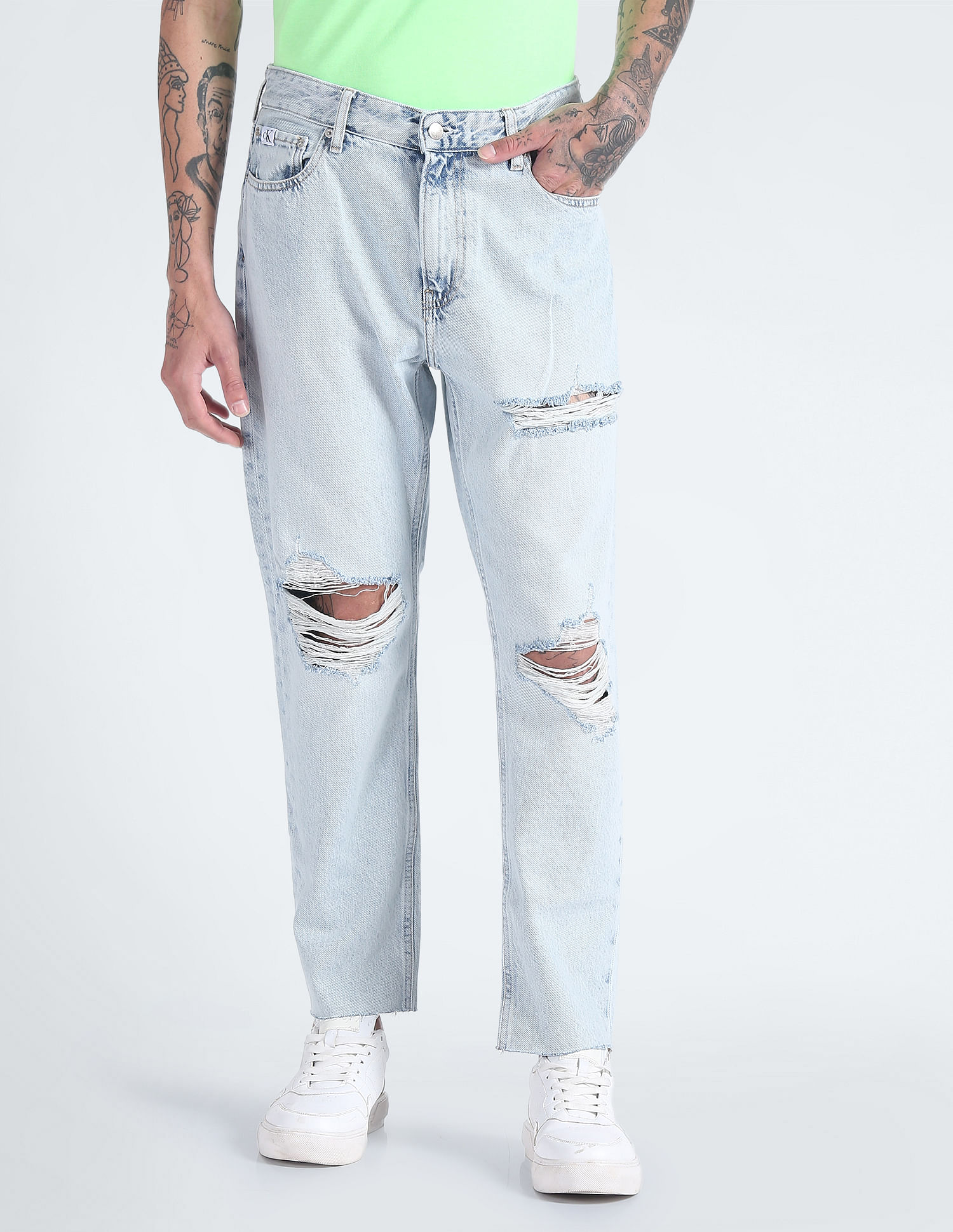 Calvin Klein Sustainable Distressed Dad Jeans