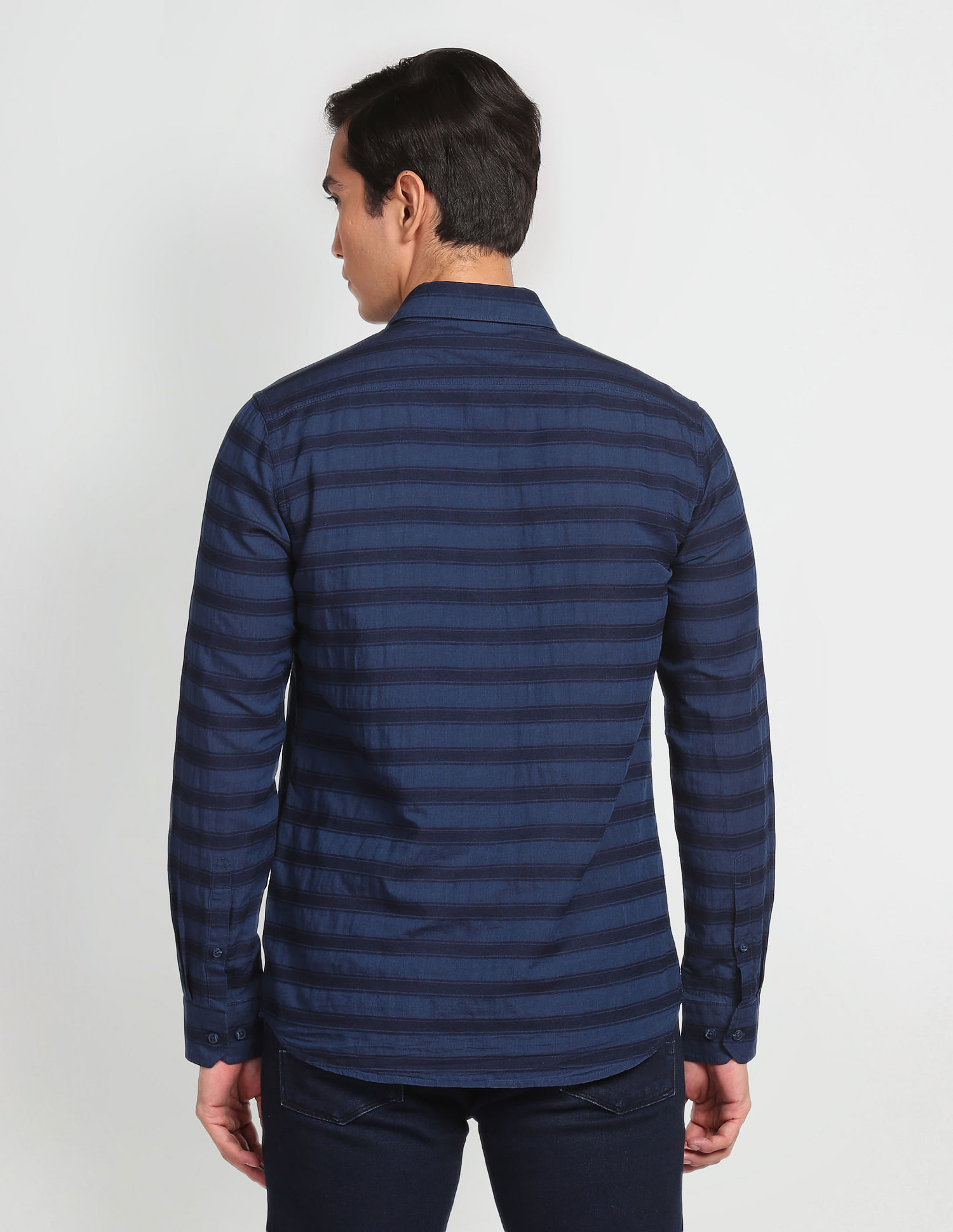 Arrow Sports Horizontal Stripe Cotton Casual Shirt