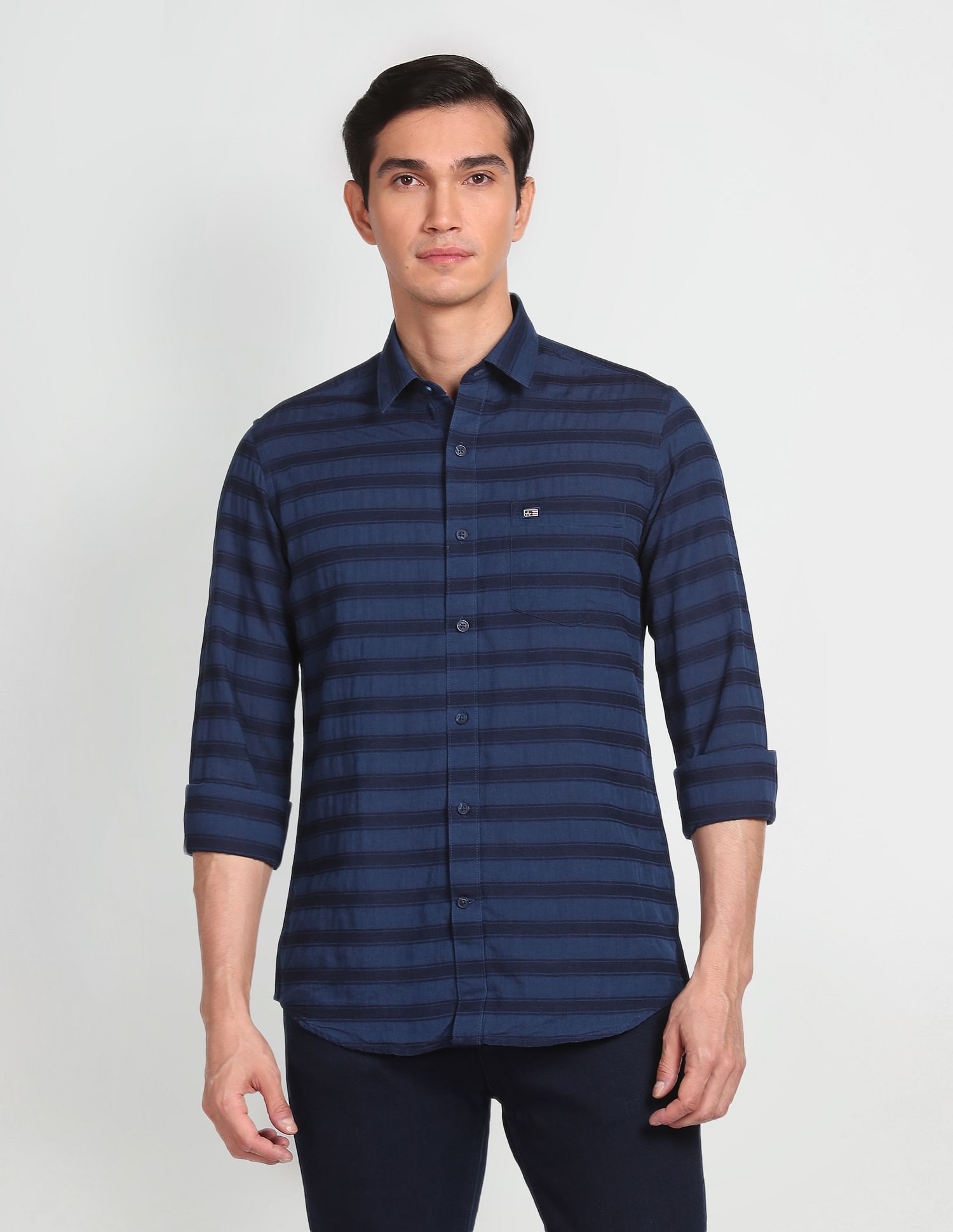 Arrow Sports Horizontal Stripe Cotton Casual Shirt