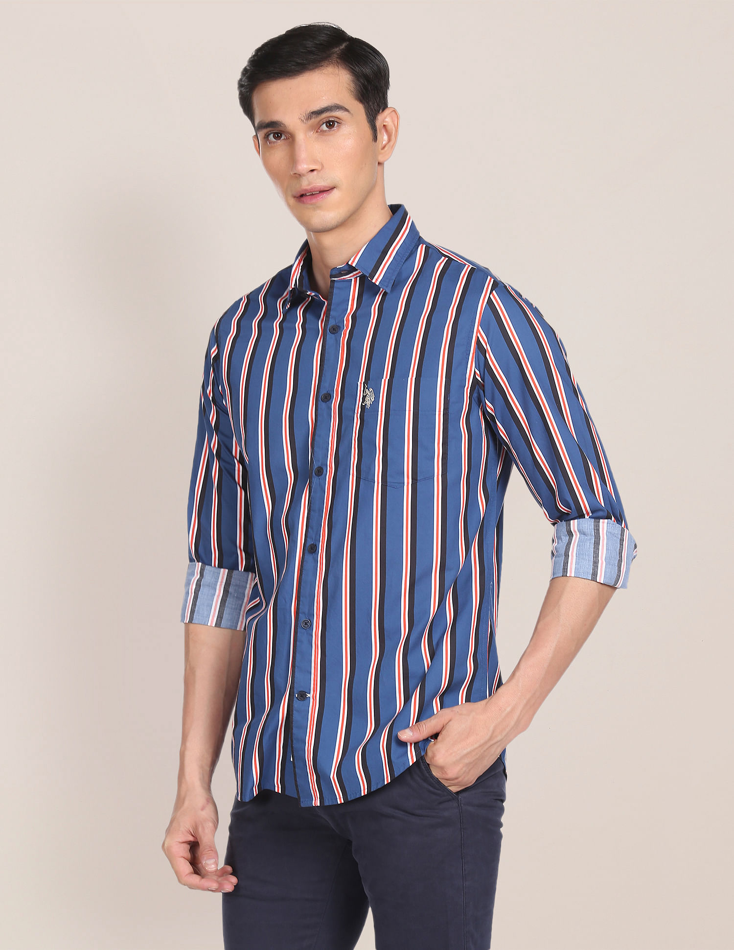 U.S. Polo Assn. Pure Cotton Striped Casual Shirt