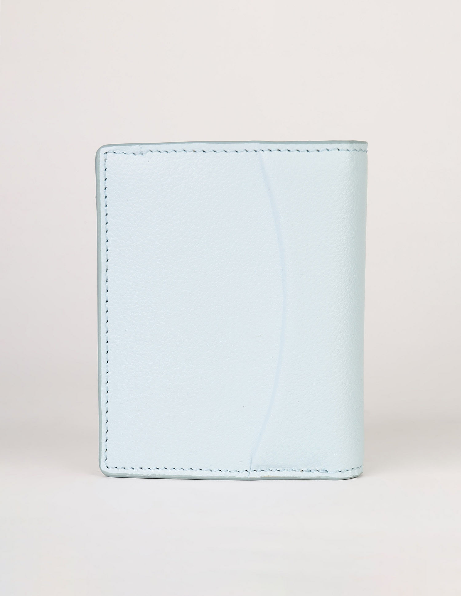 Calvin Klein Solid Blue Leather Bi-Fold Wallet