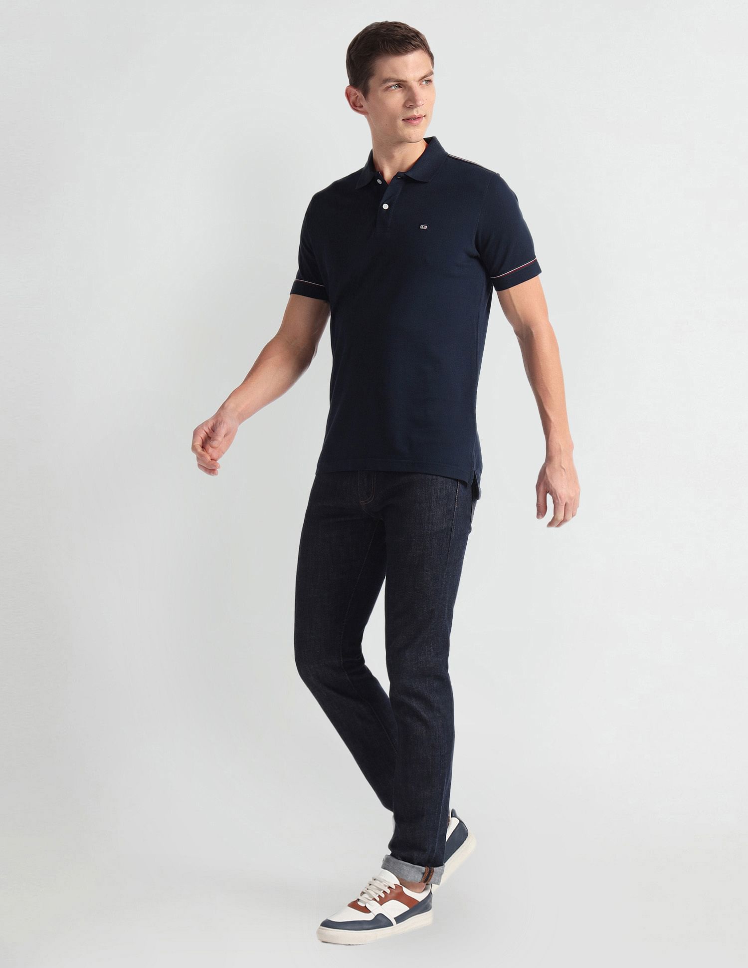 Arrow Sports Solid Logo Polo Shirt