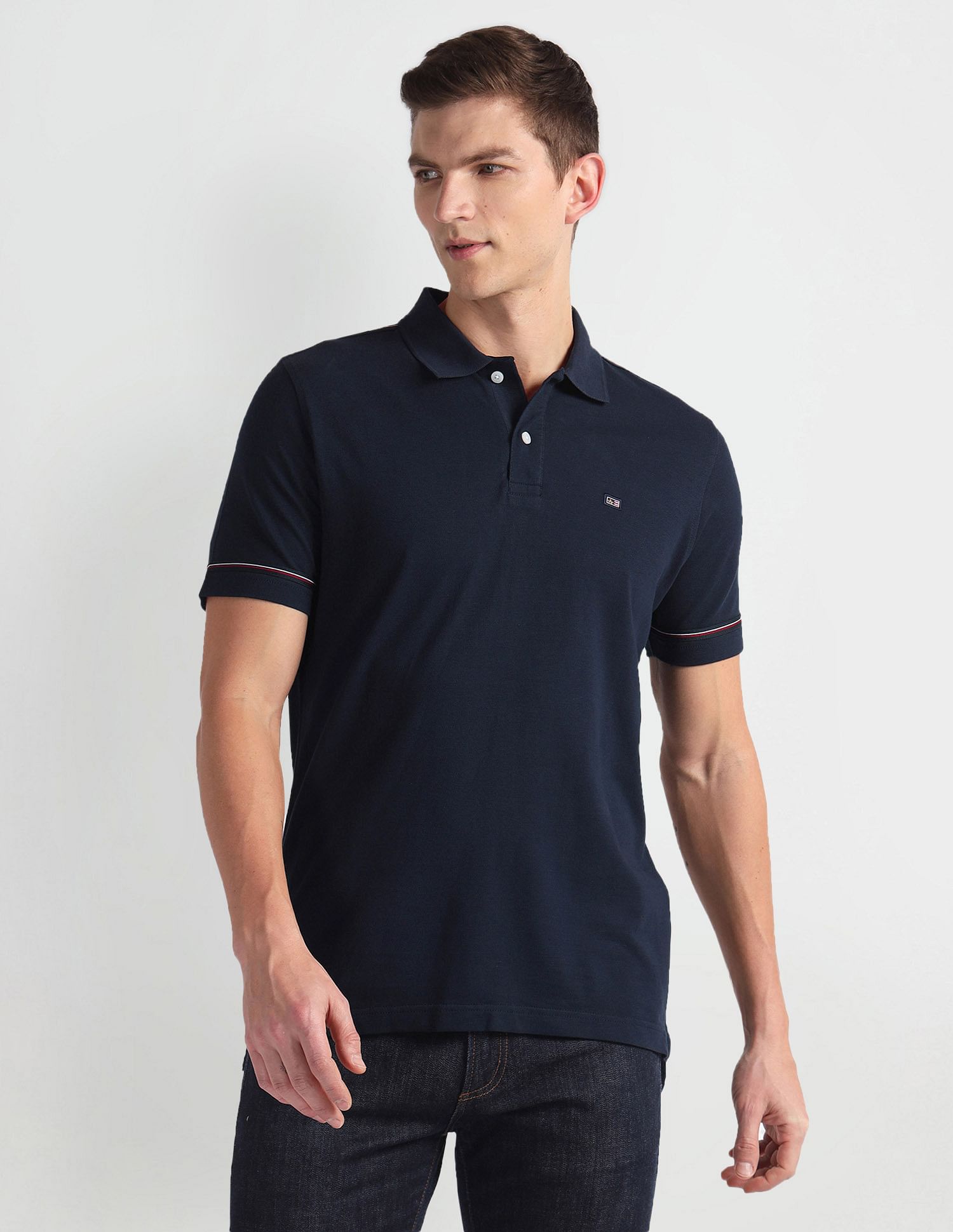 Arrow Sports Solid Logo Polo Shirt