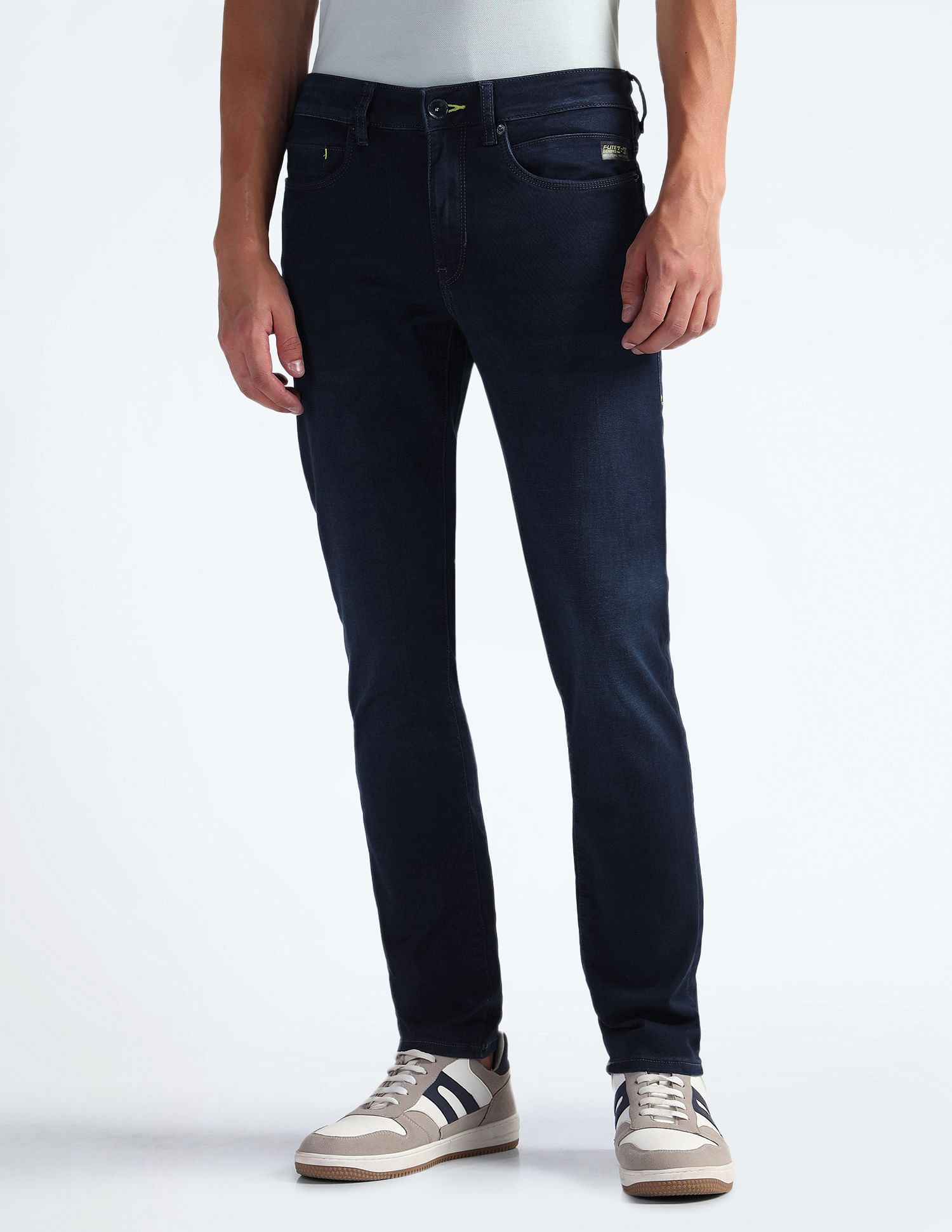 Flying Machine Mid Rise Slash Slim Tapered Fit Jeans