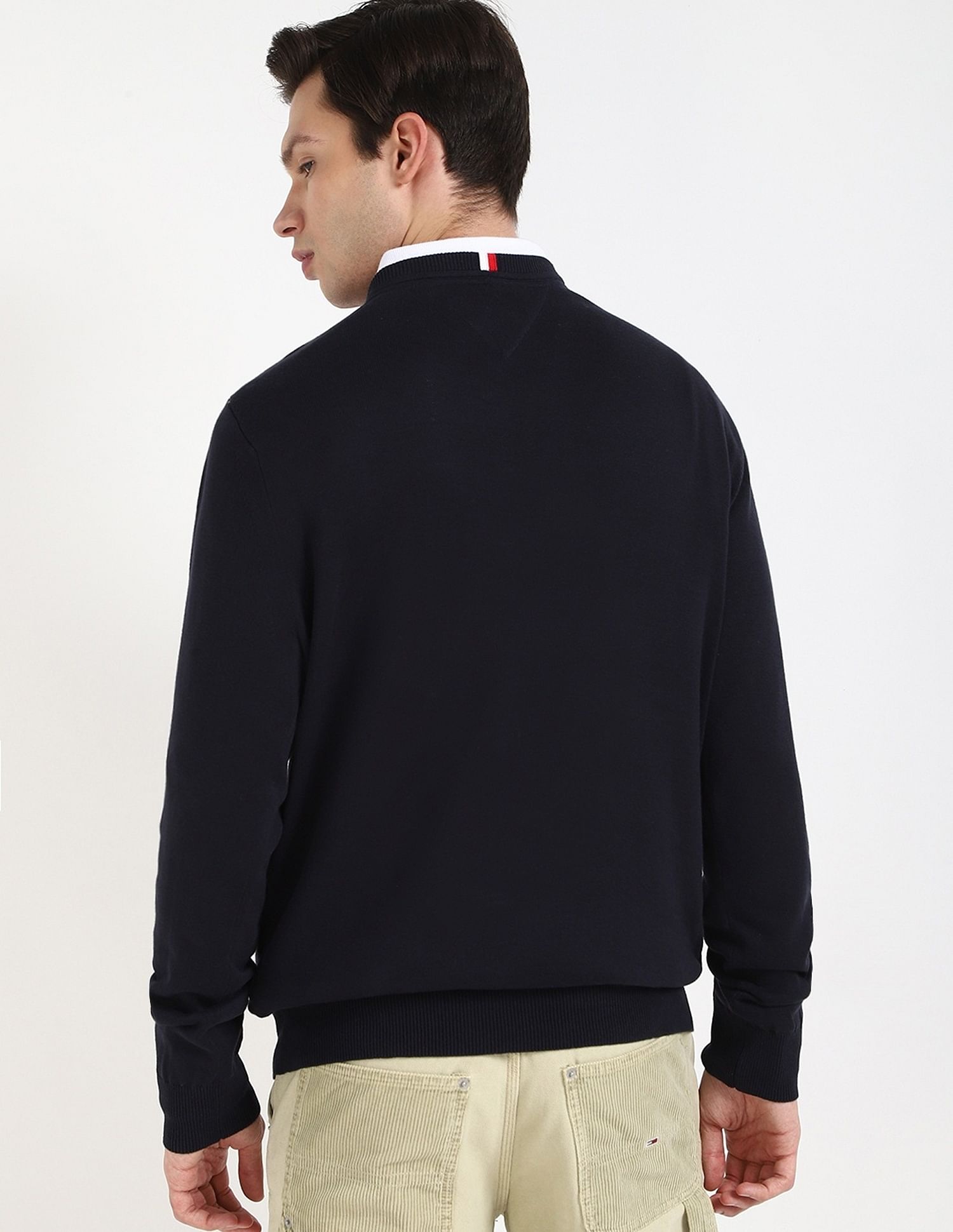 Tommy Hilfiger Solid Regular-Fit Cotton Sweater