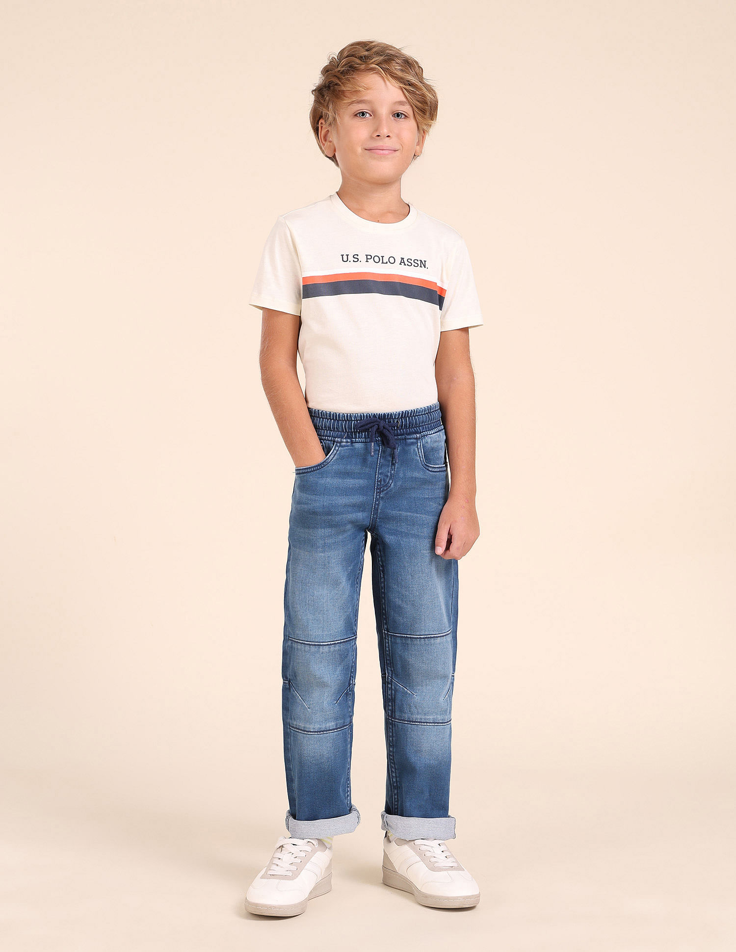 U.S. Polo Assn. Kids Boys Regular Fit Blue Jeans