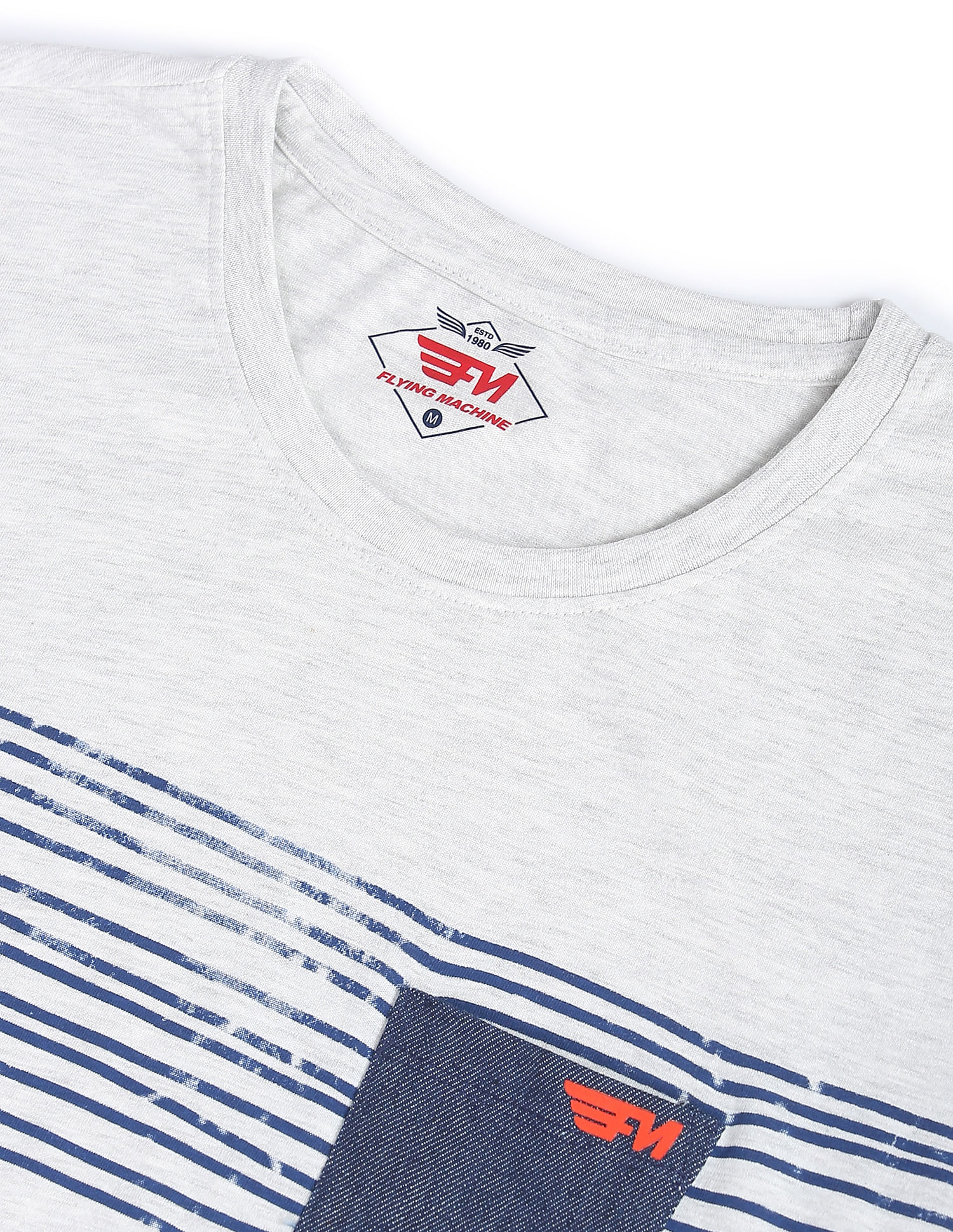 Flying Machine Horizontal Stripe Heathered T-Shirt