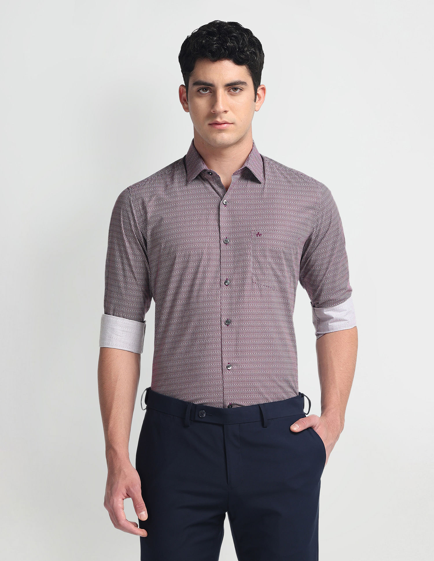 Arrow Geometric Print Manhattan Slim Shirt