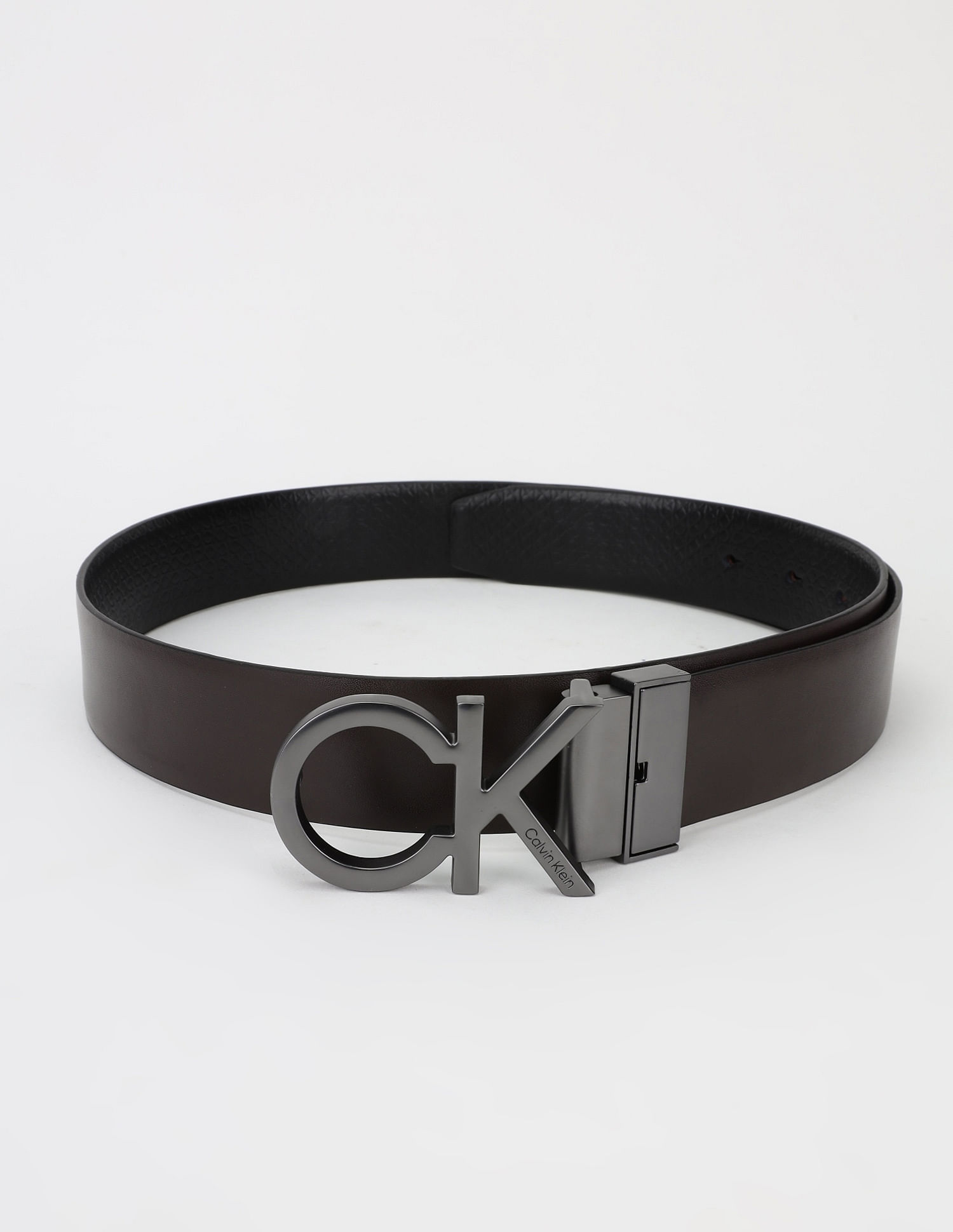 Calvin Klein Textured Black Leather Classic Belt
