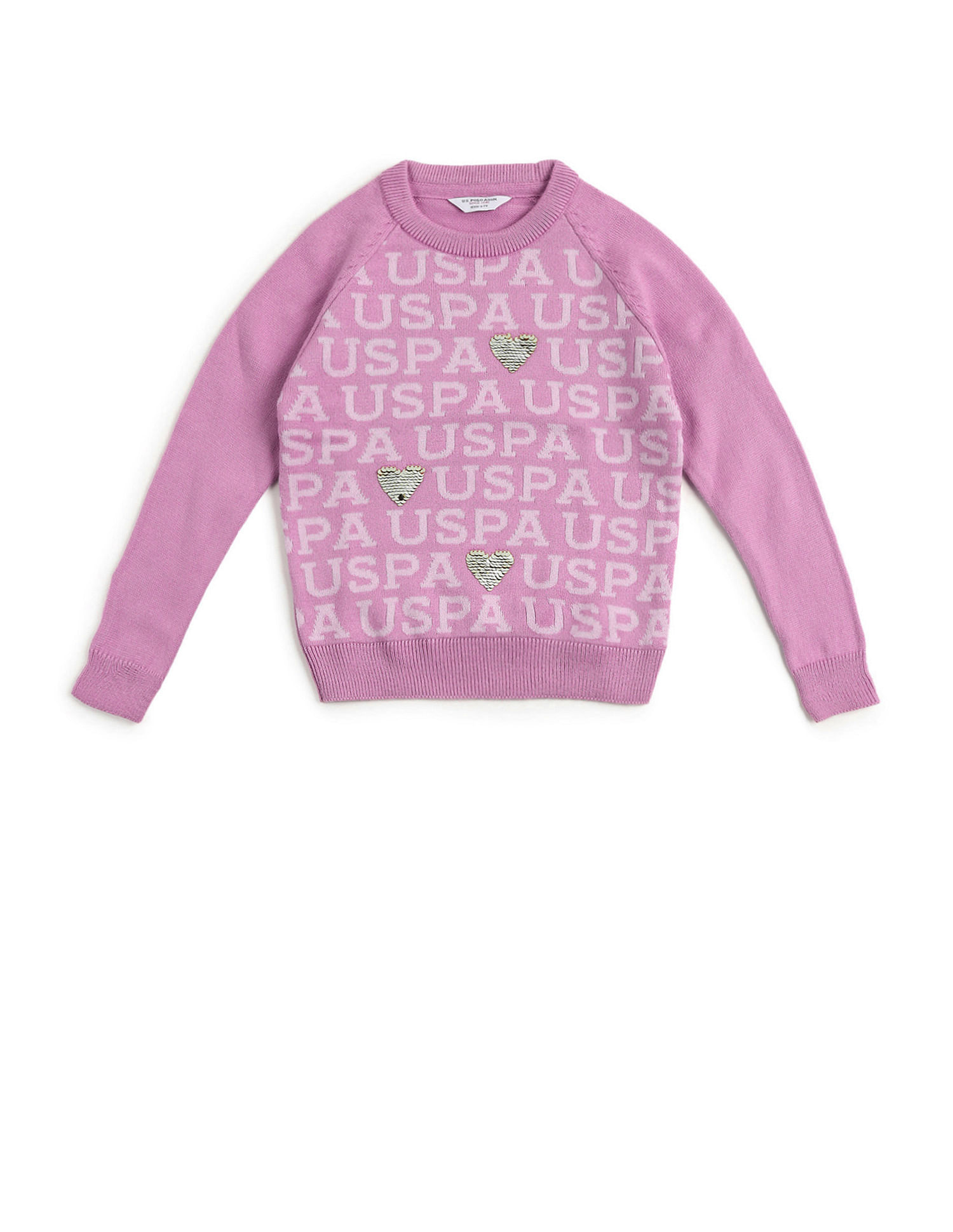 U.S. Polo Assn. Kids Girls Flip Sequence Sweater