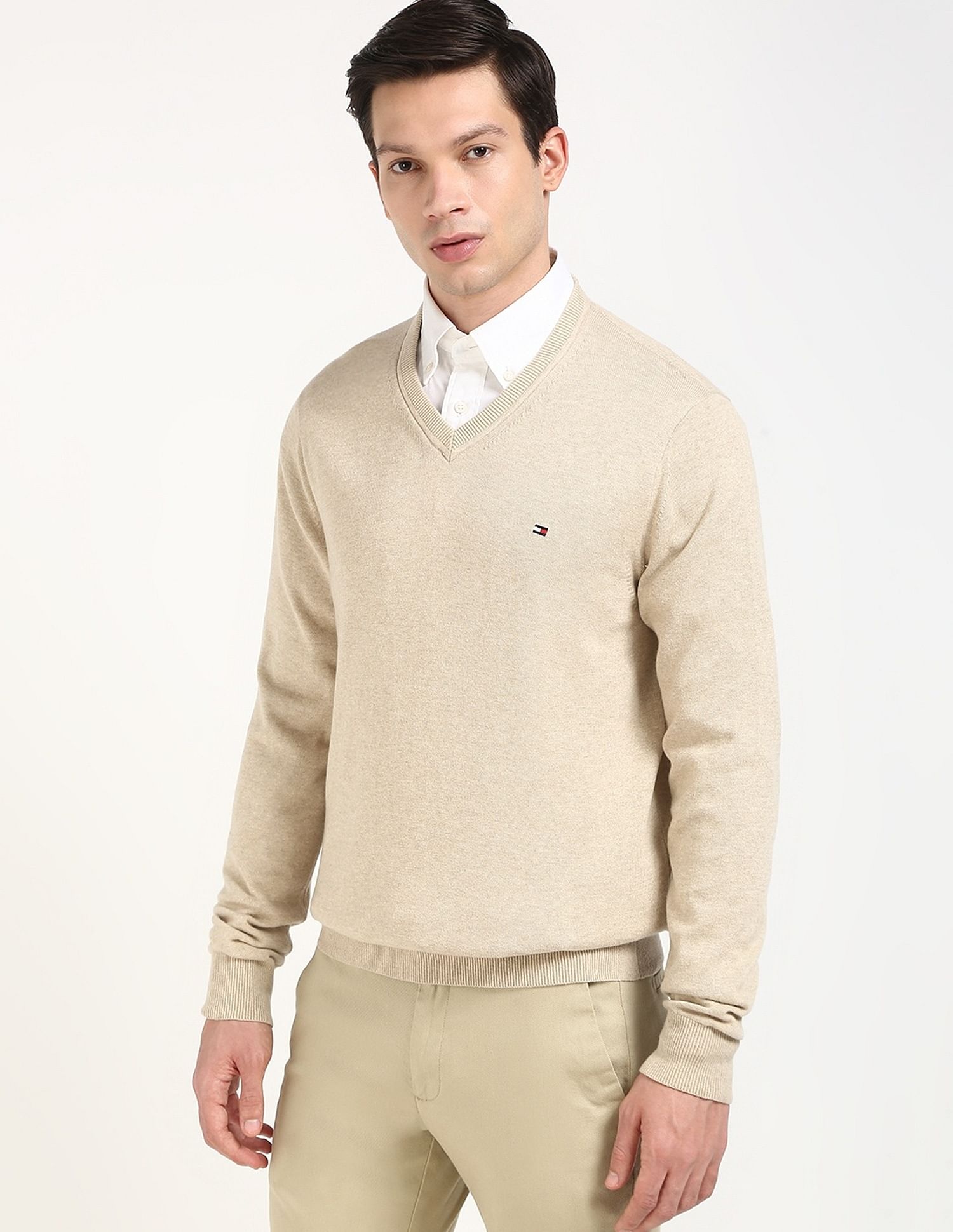 Tommy Hilfiger Solid Regular-Fit Cotton Sweater