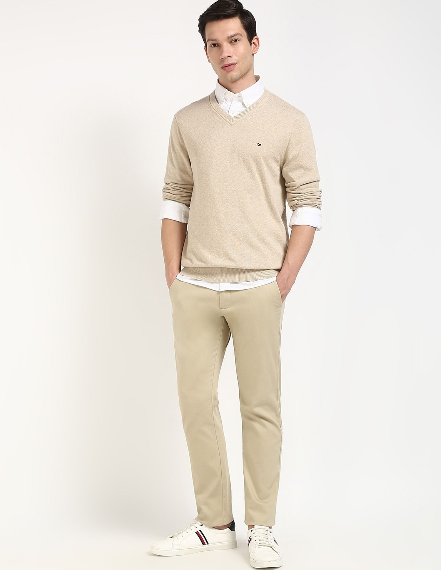 Tommy Hilfiger Solid Regular-Fit Cotton Sweater