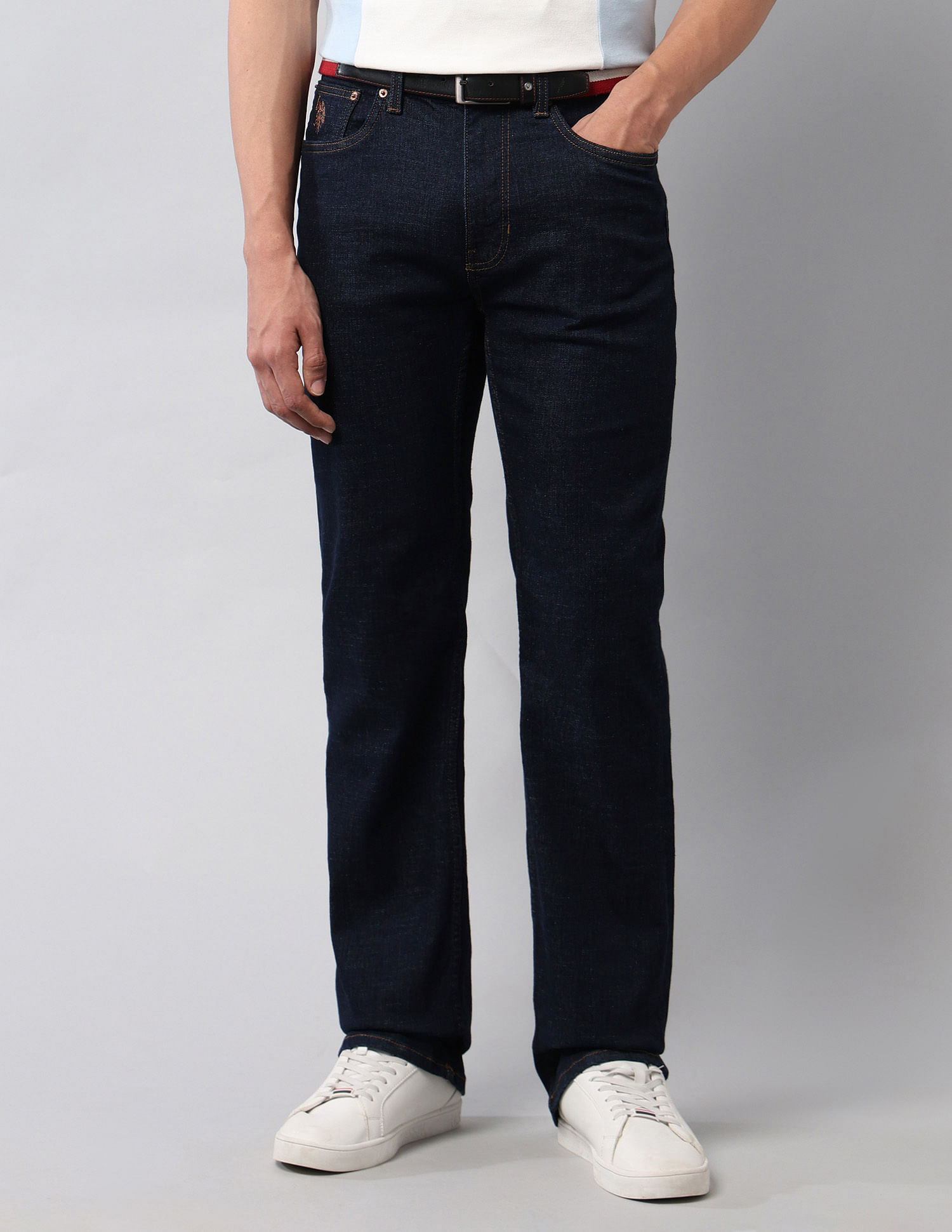 U.S. Polo Assn. Denim Co. Connor Fit Mapping: Bootcut Blue Jeans