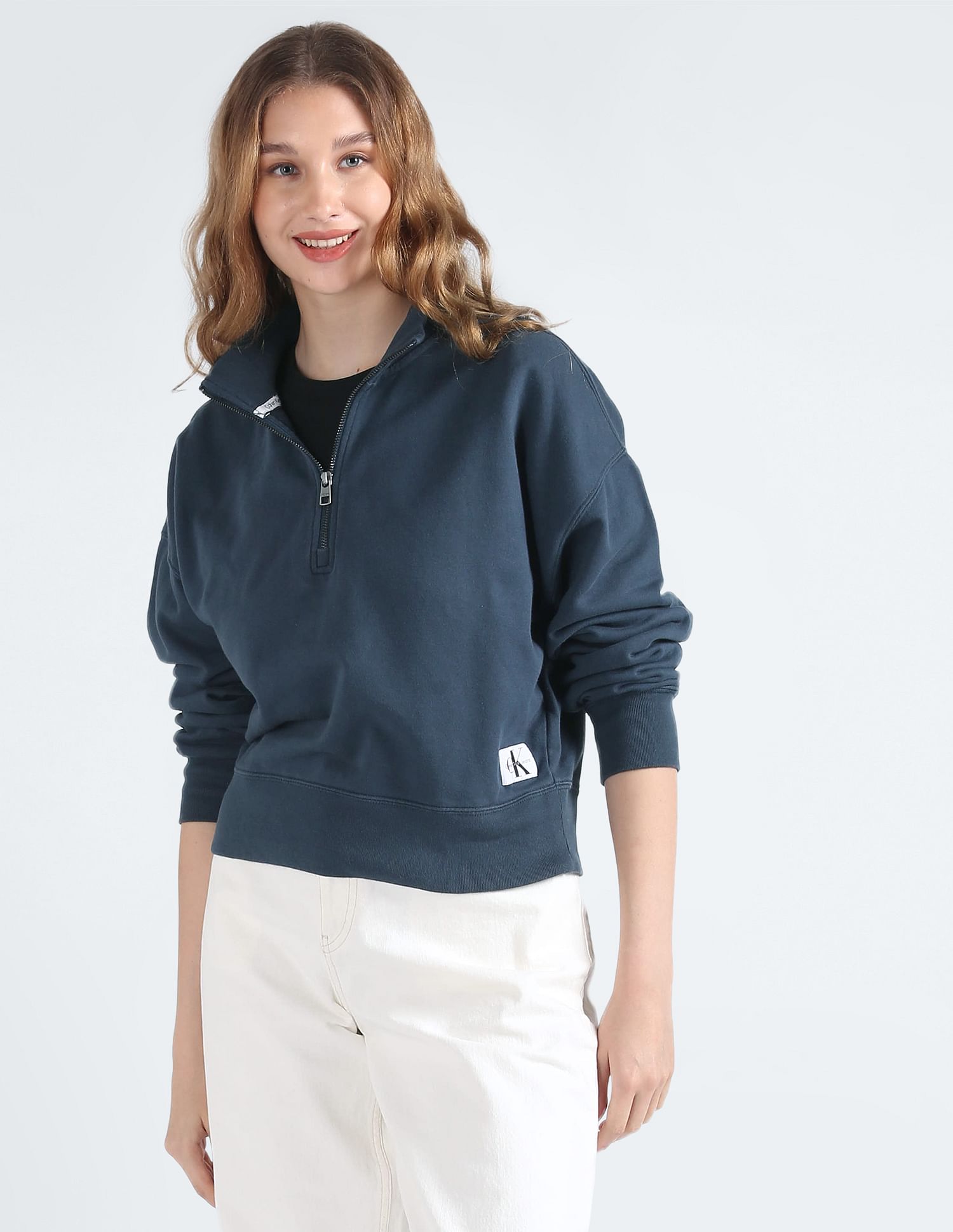 Buy Calvin Klein High Neck Cotton Sweatshirt NNNOW