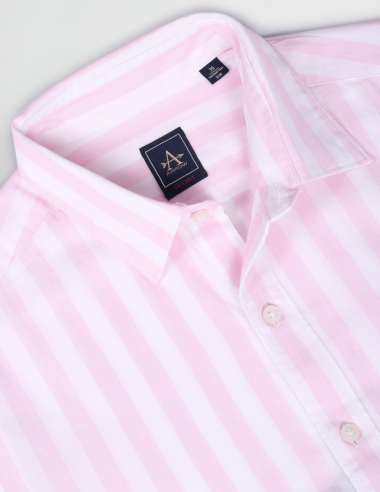 Arrow Sports Vertical Stripe Twill Shirt