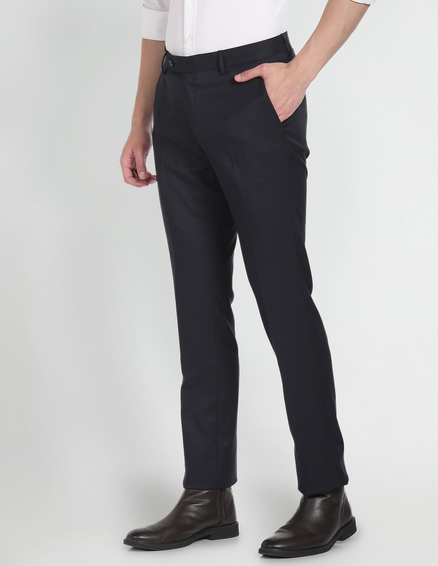 Arrow Mid Rise Tailored Fit Formal Trousers