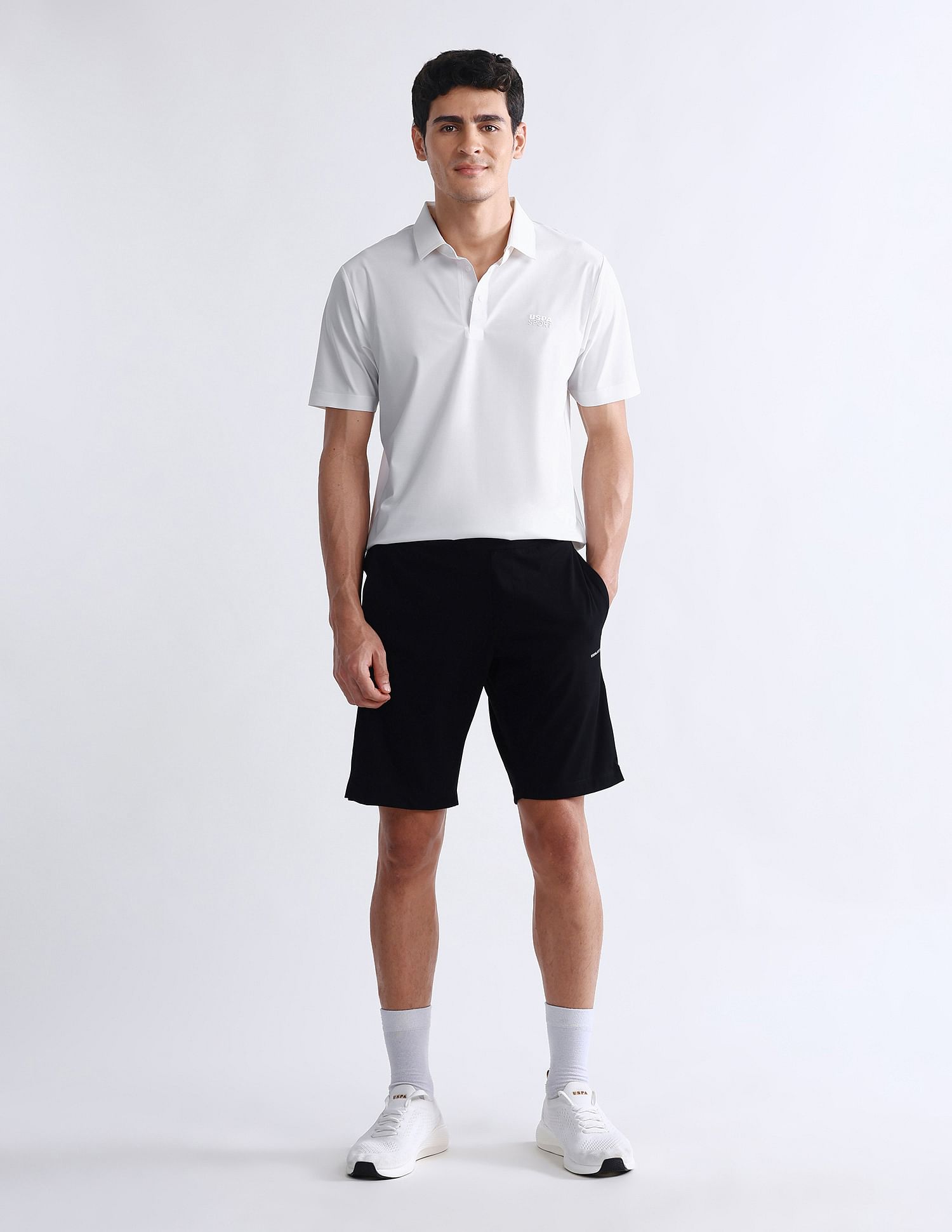 USPA Active Textured Slim Fit Polo Shirt