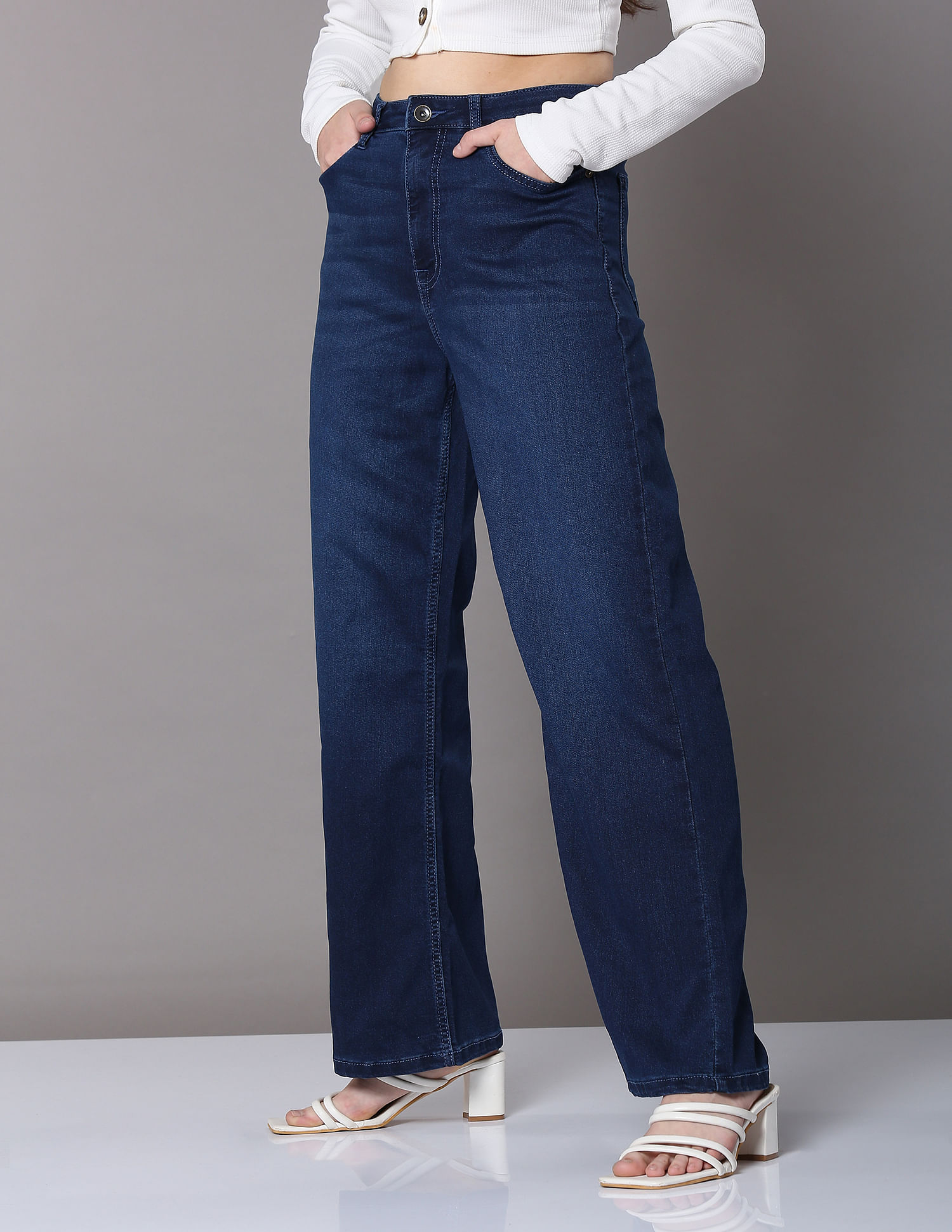 Dark Blue Versatile Skinny Jeans Slim Fit High stretch Slant - Temu-atpcosmetics.com.vn