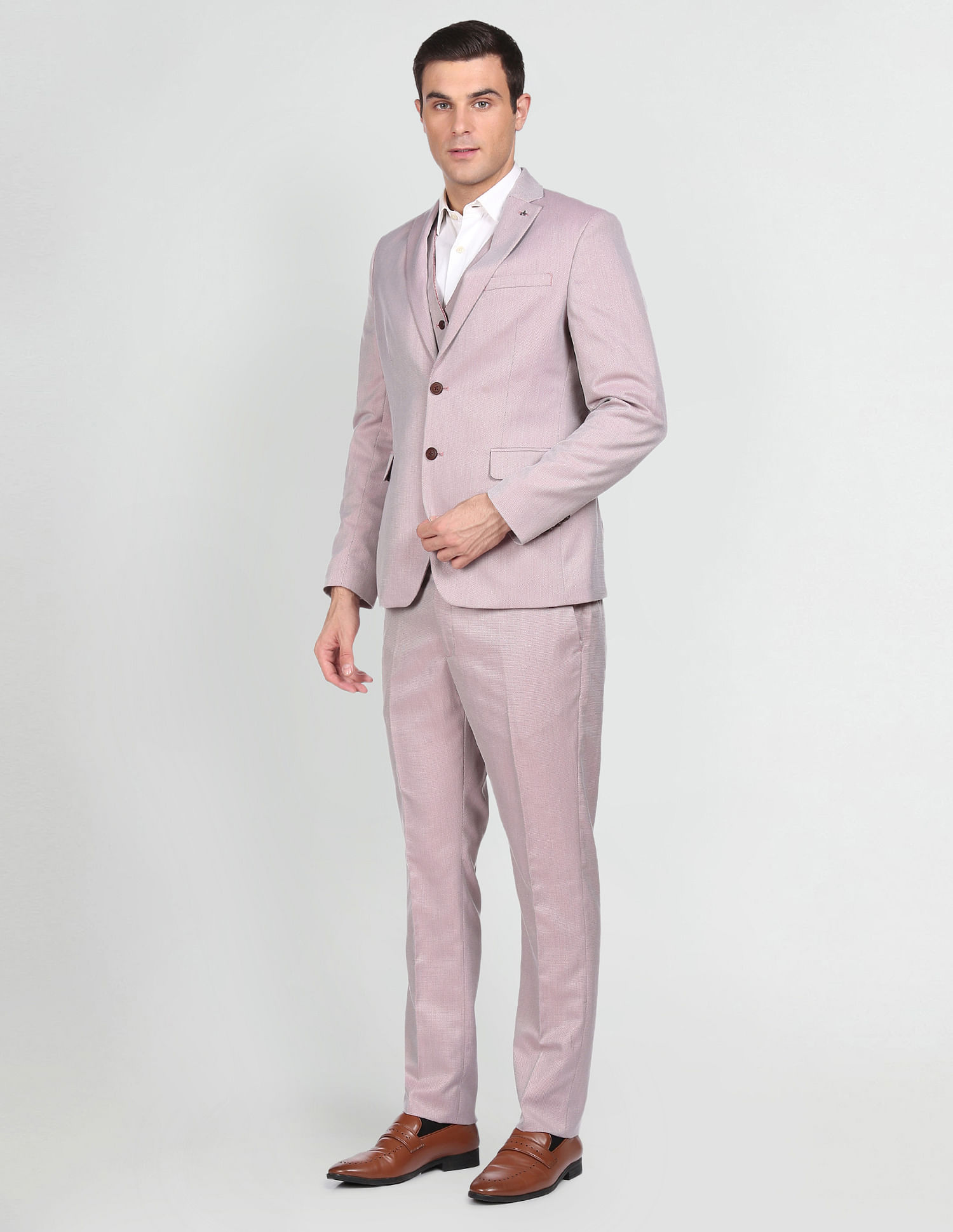Candy Pink Three Slant Pockets Mens Suits | Fashion Business Suits for  Office | Allaboutsuit