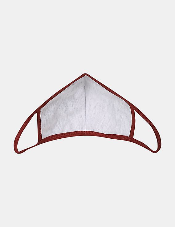 U.S. Polo Assn. Unisex Adults Maroon Triple Layer Anti Bacterial Reusable Outdoor Face Masks - Pack Of 3