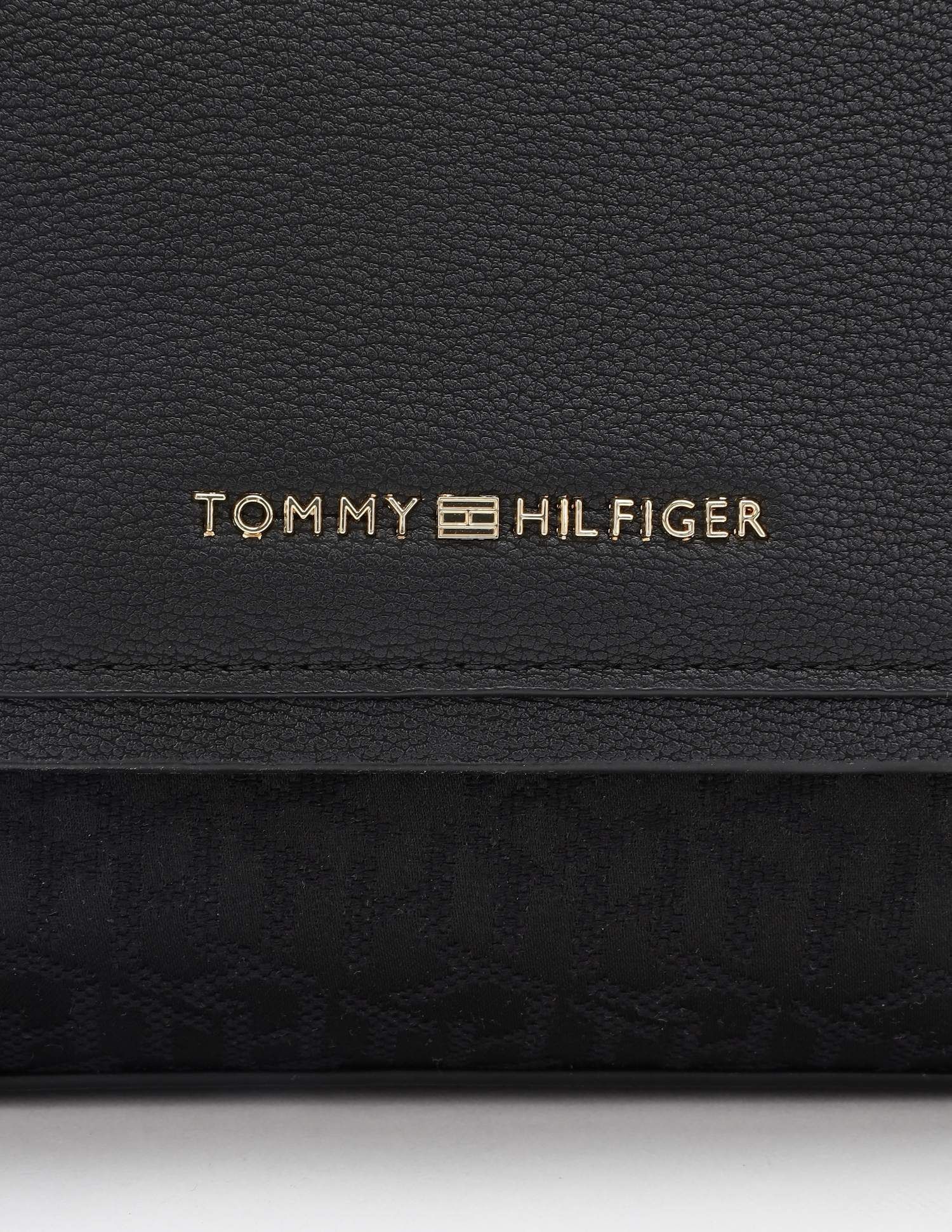 Tommy Hilfiger Logo Black Polyester Sling Bag