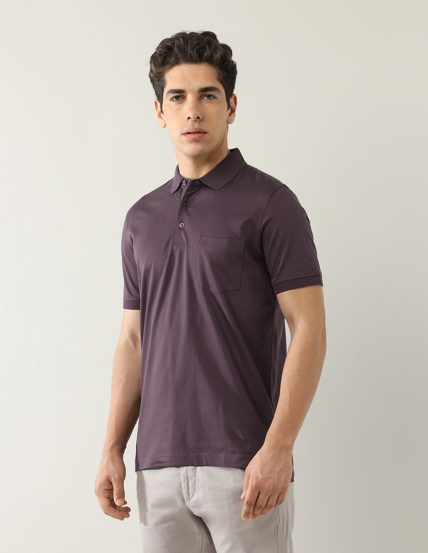 Arrow Solid Pure Cotton Polo Shirt