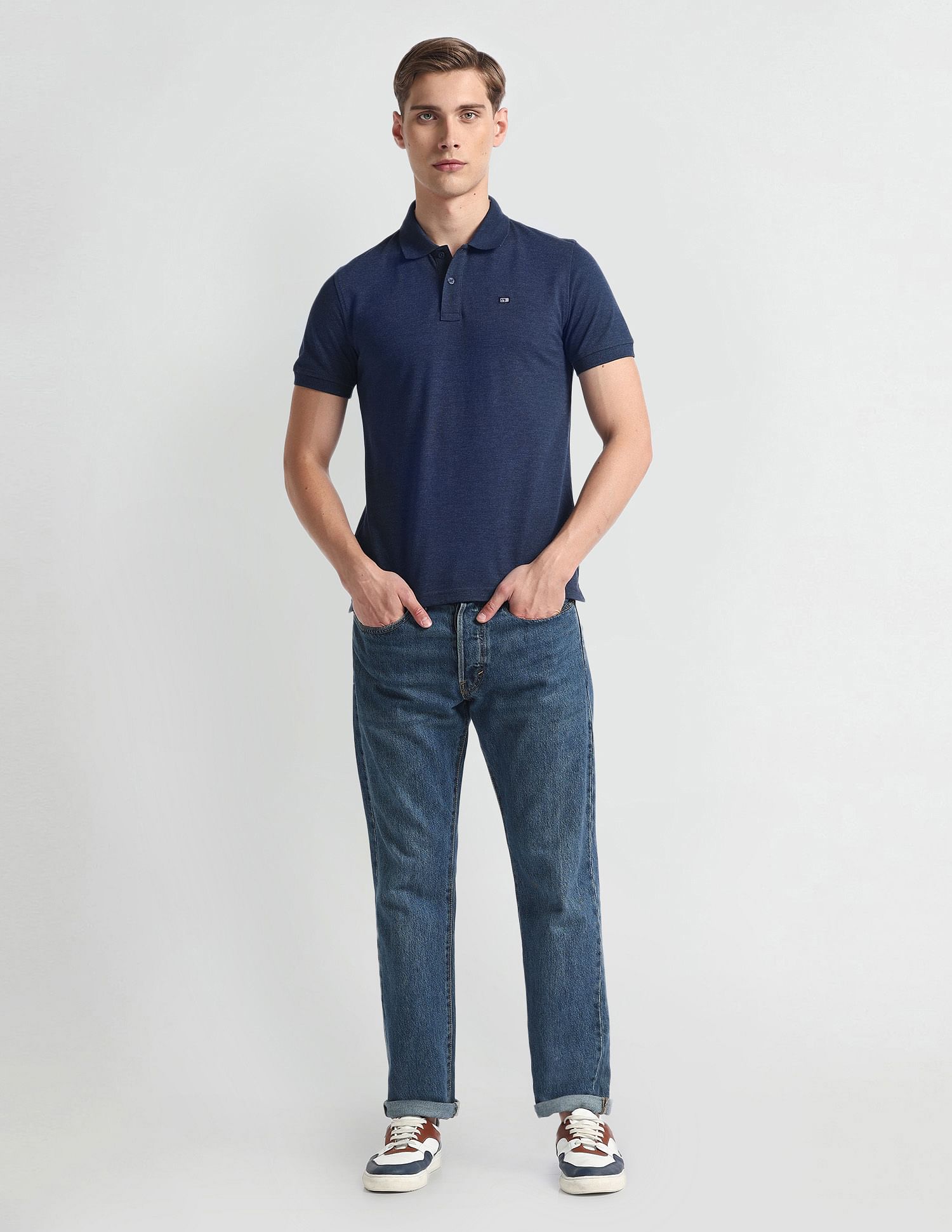 Arrow Sports Solid Logo Polo Shirt