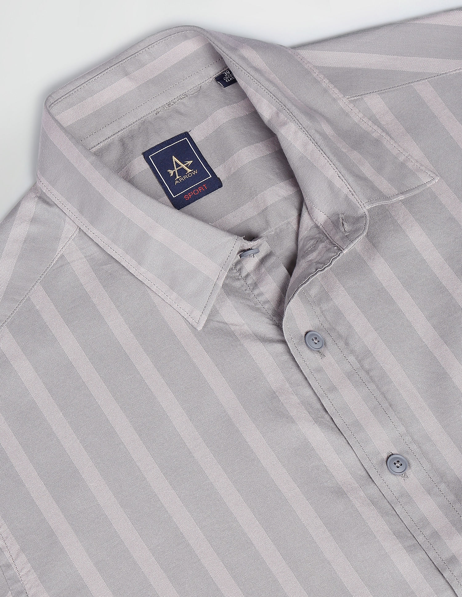 Arrow Sports Short Sleeve Vertical Stripe Casual Shirt