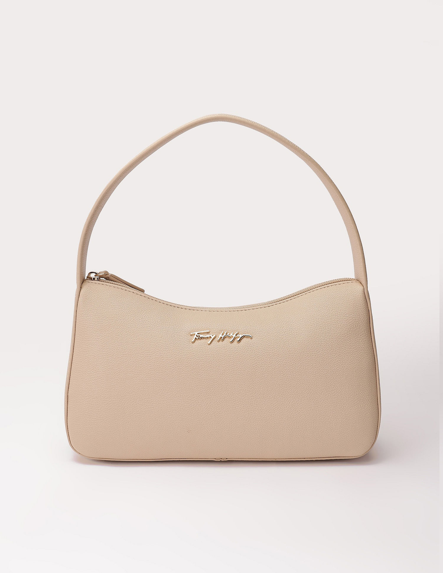 Tommy Hilfiger Solid Beige Pu Shoulder Bag