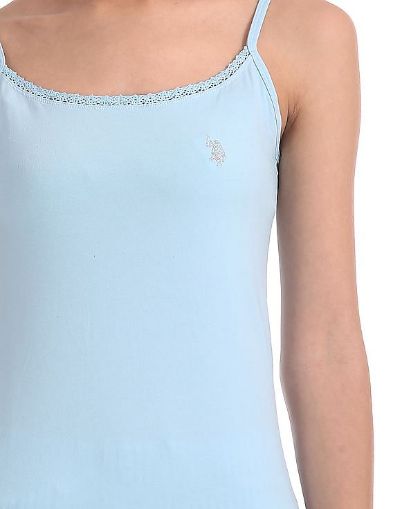 Buy U.S. Polo Assn. Women Lace Trim Cotton Stretch Camisole