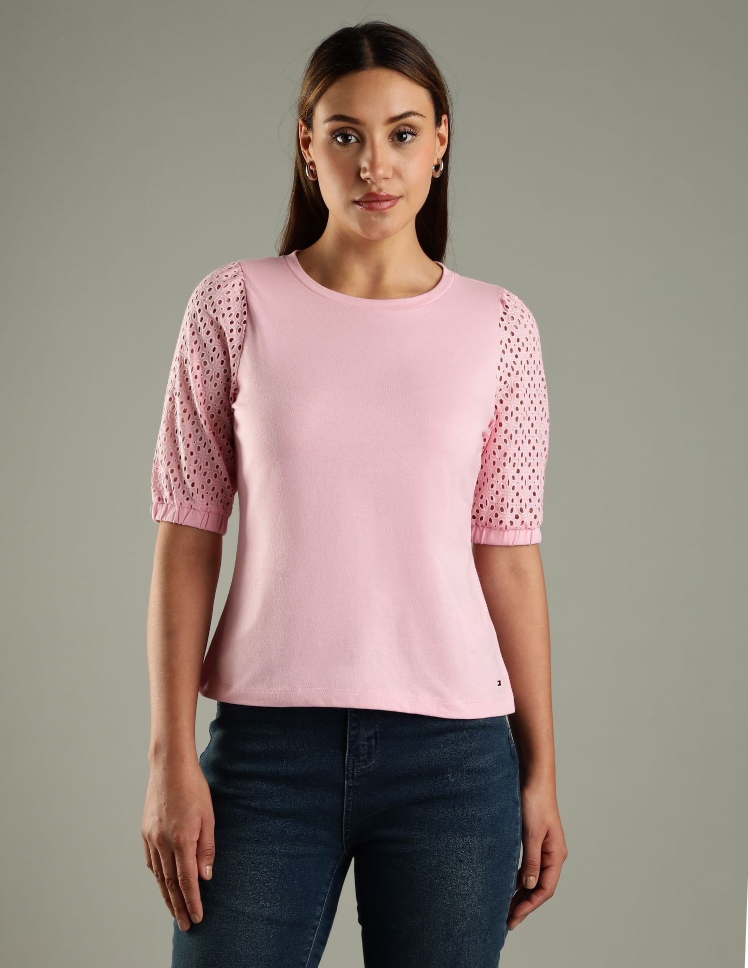 Tommy Hilfiger Cut-Work Slim-Fit Cotton T-Shirt