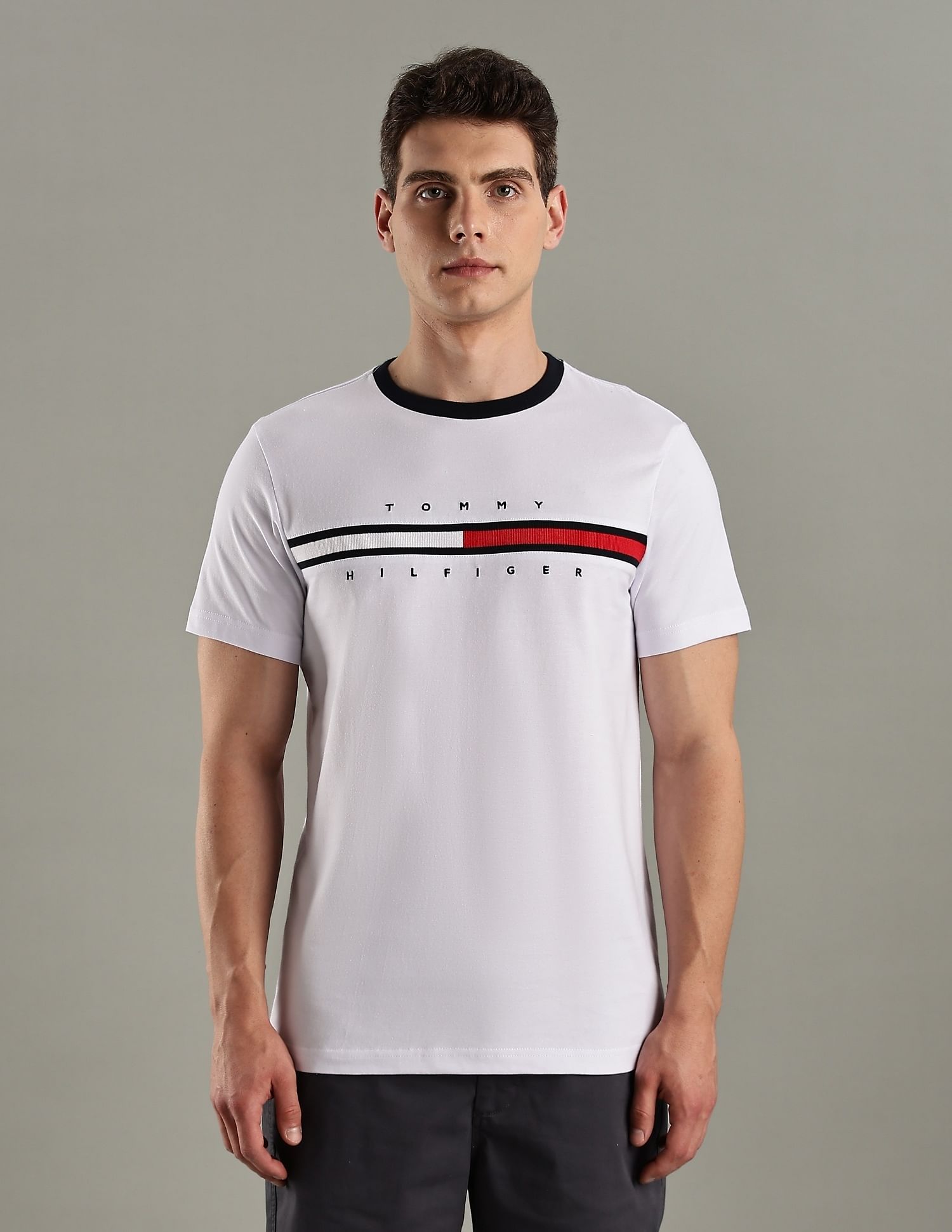 Tommy Hilfiger Embroidered Logo Regular-Fit Cotton T-Shirt