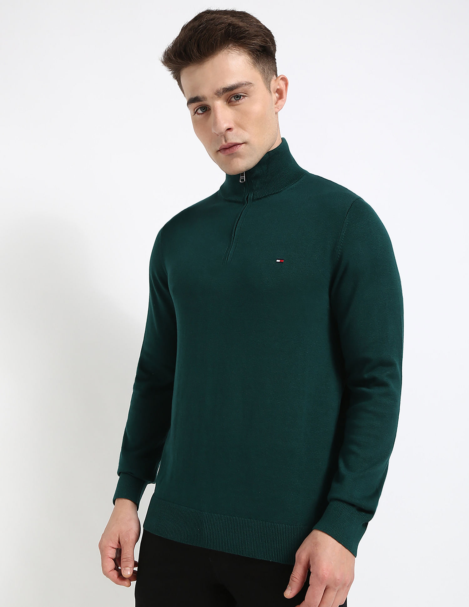 Tommy Hilfiger Solid Regular-Fit Cotton Sweater