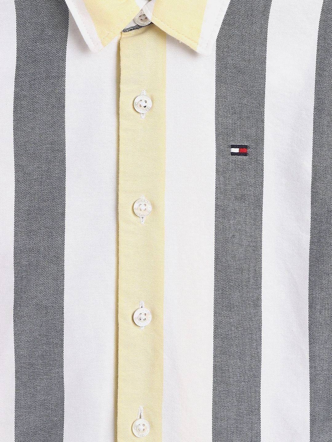Tommy Hilfiger Kids Boys Striped Regular-Fit Cotton Shirt