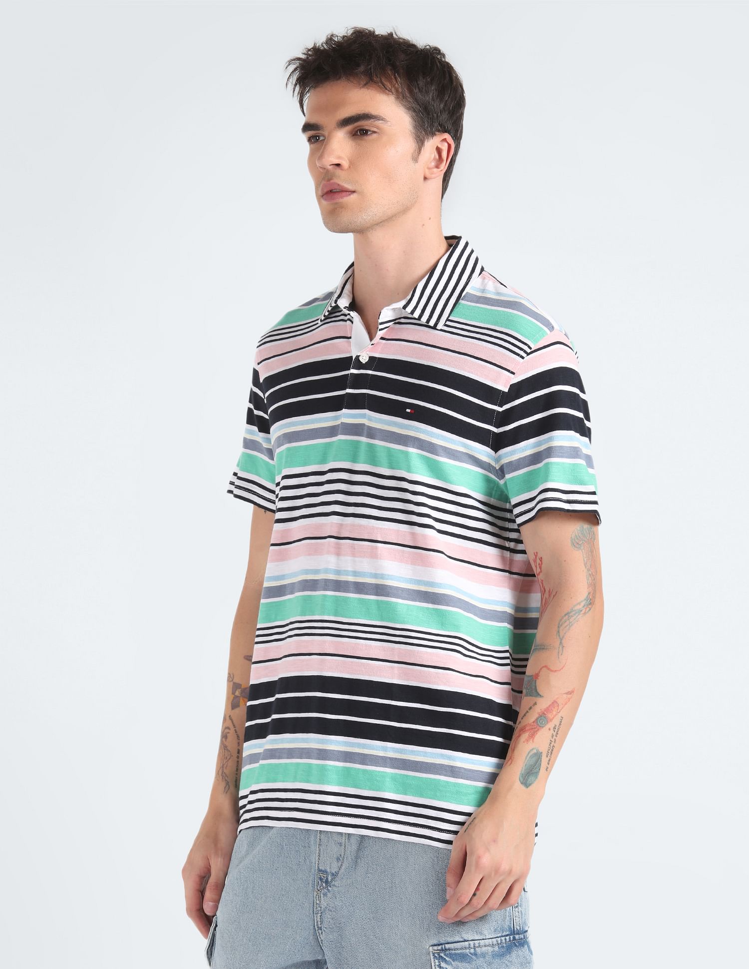 Tommy hilfiger best sale striped polo shirt