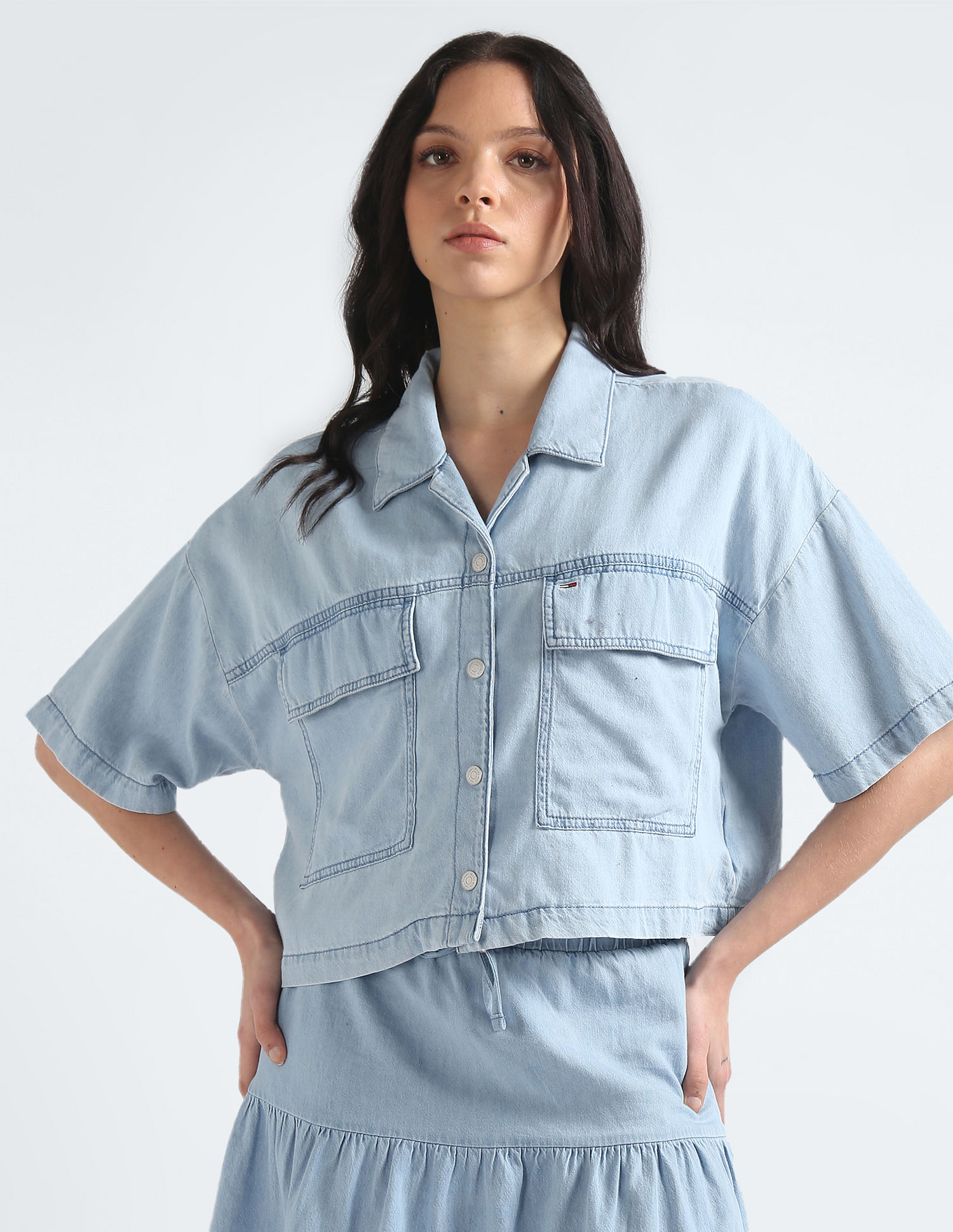 Tommy Hilfiger Chambray Crop Top