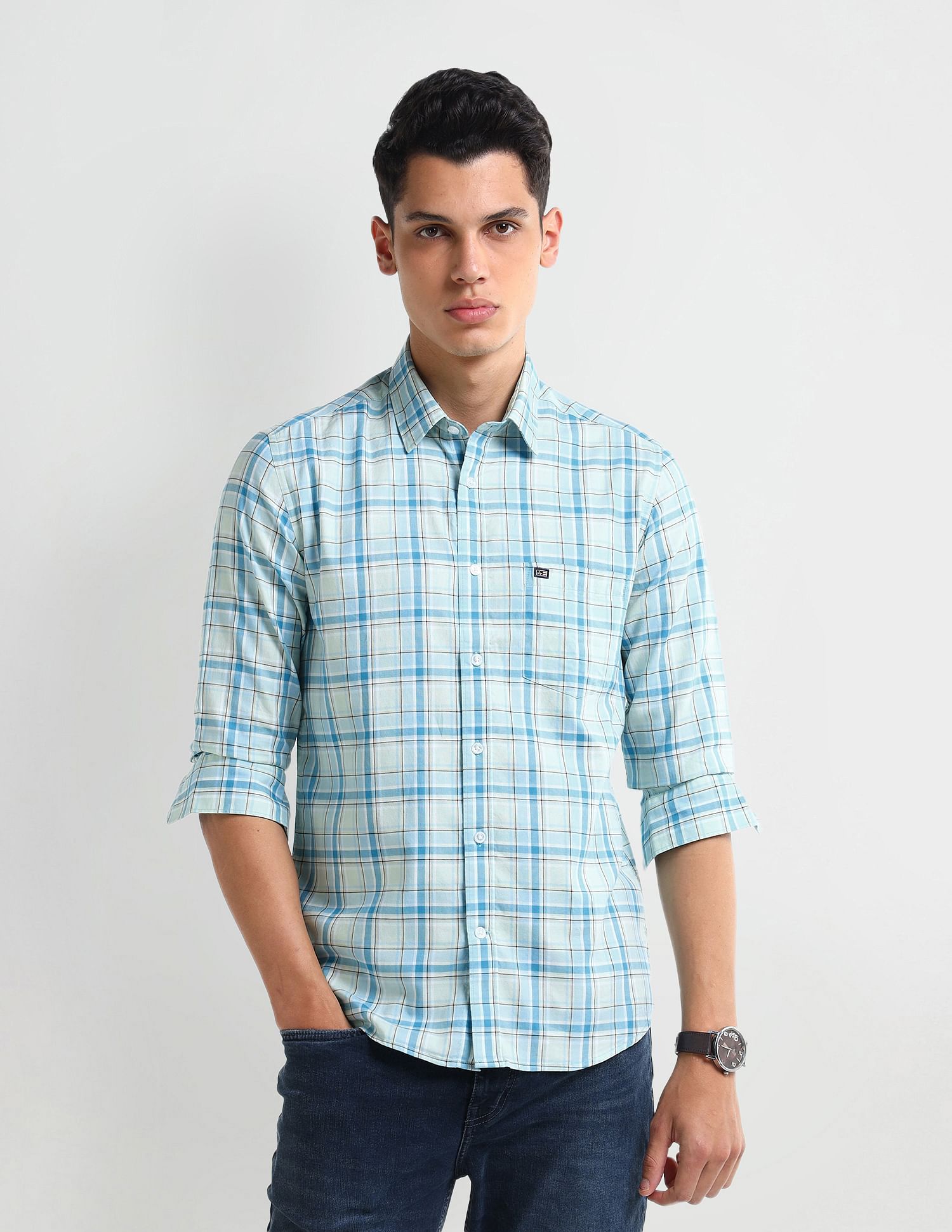 Arrow Sport Tartan Checked Cotton Shirt