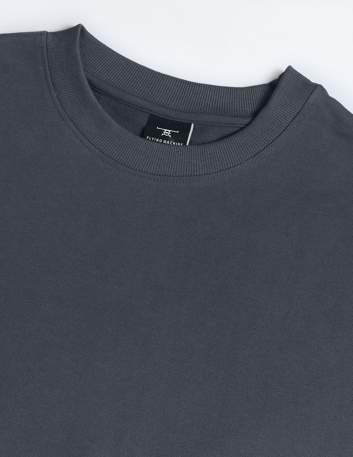 Flying Machine Oversized Solid Sweatshirt