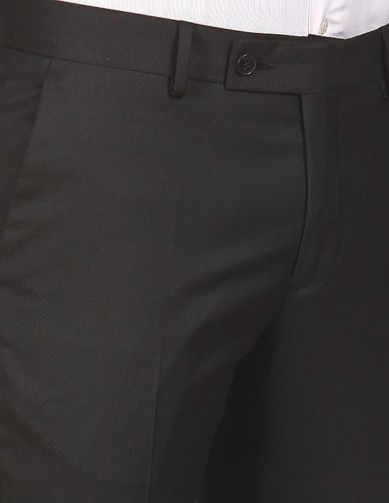 Buy Arrow Self Design Hudson Tailored Fit Formal Trousers - NNNOW.com