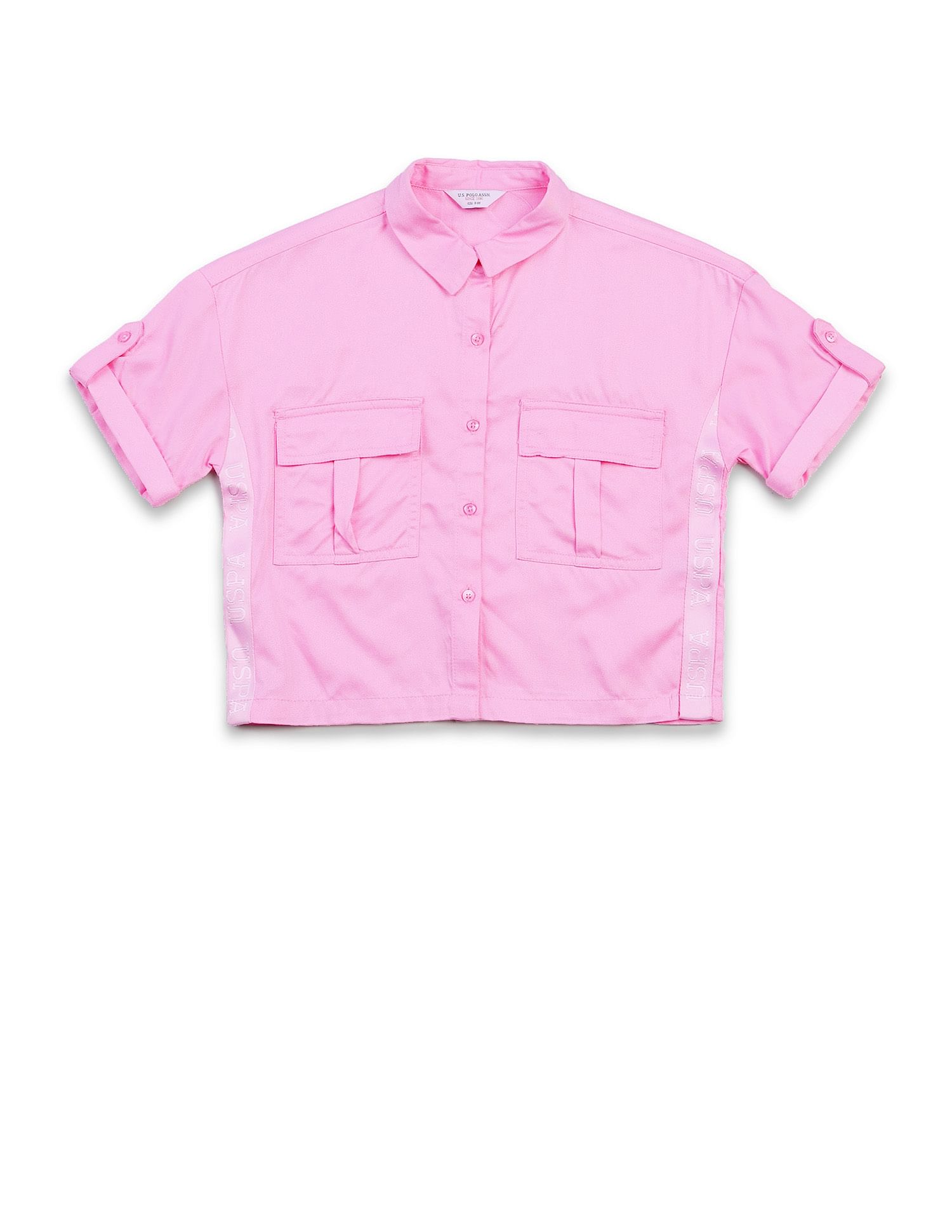 U.S. Polo Assn. Kids Girls Brand Taped Regular Fit Shirt Top