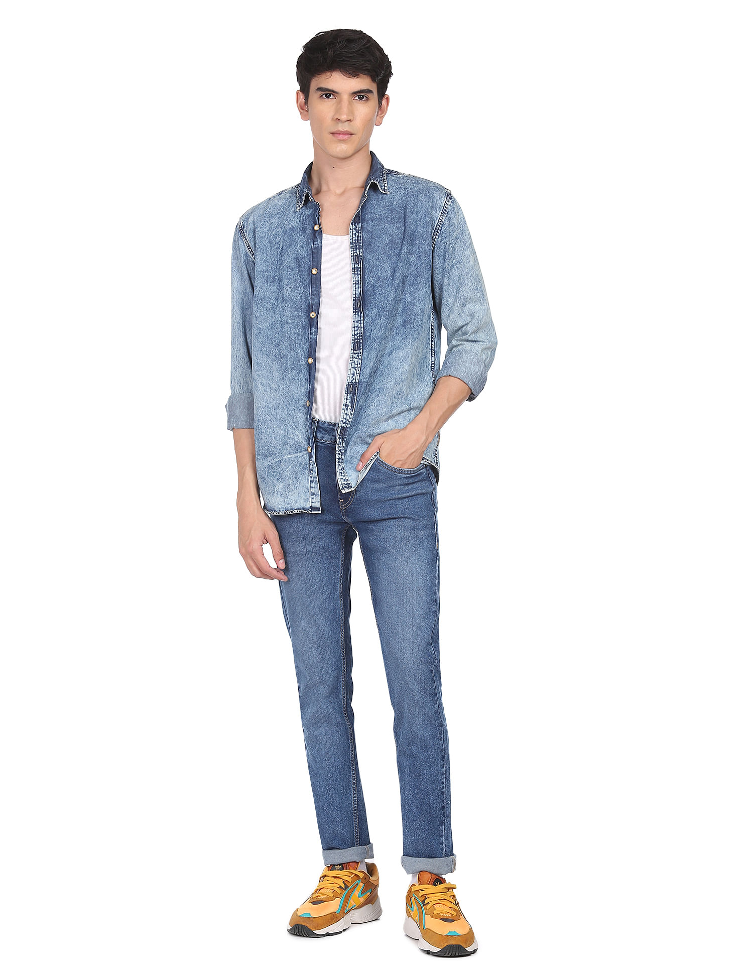Flying Machine Stone Wash Jackson Skinny Fit Jeans