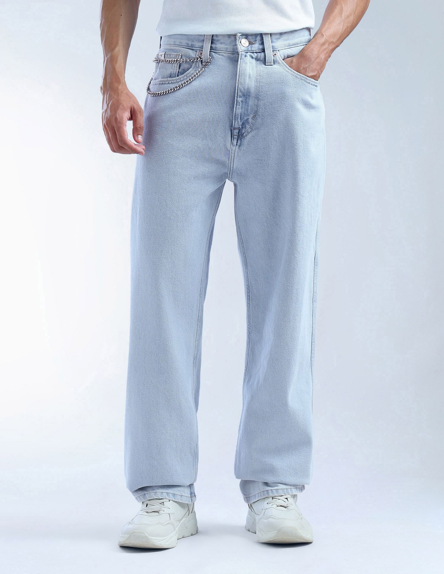 Flying Machine Cobain Loose Fit Mid Rise Jeans