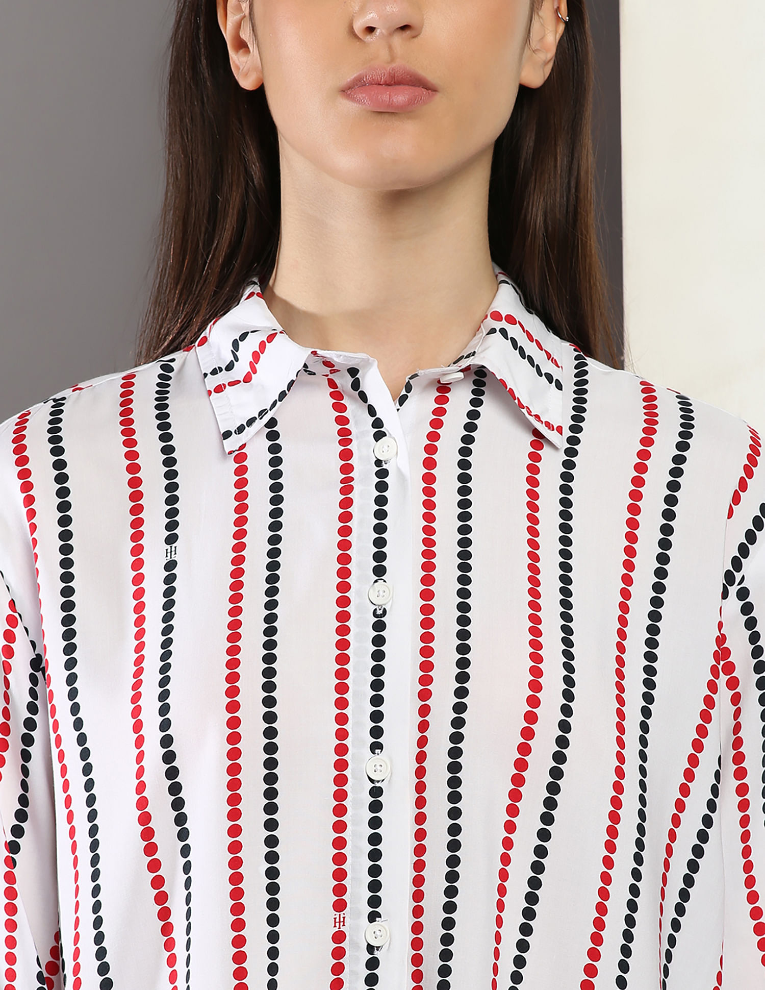 Tommy Hilfiger Viscose Geometric Print Relaxed Fit Shirt