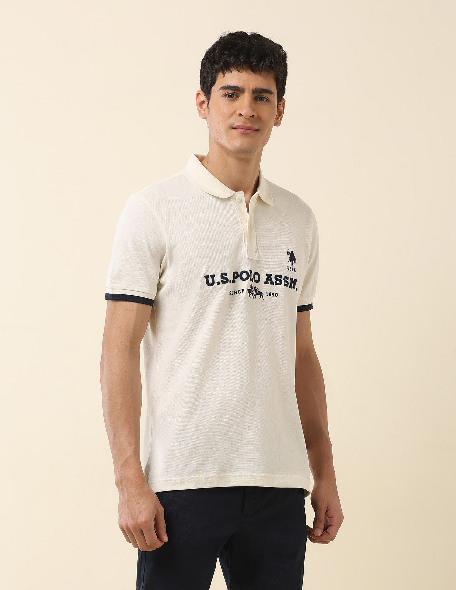 U.S. Polo Assn. Brand Embroidered Summer Splash Polo Shirt