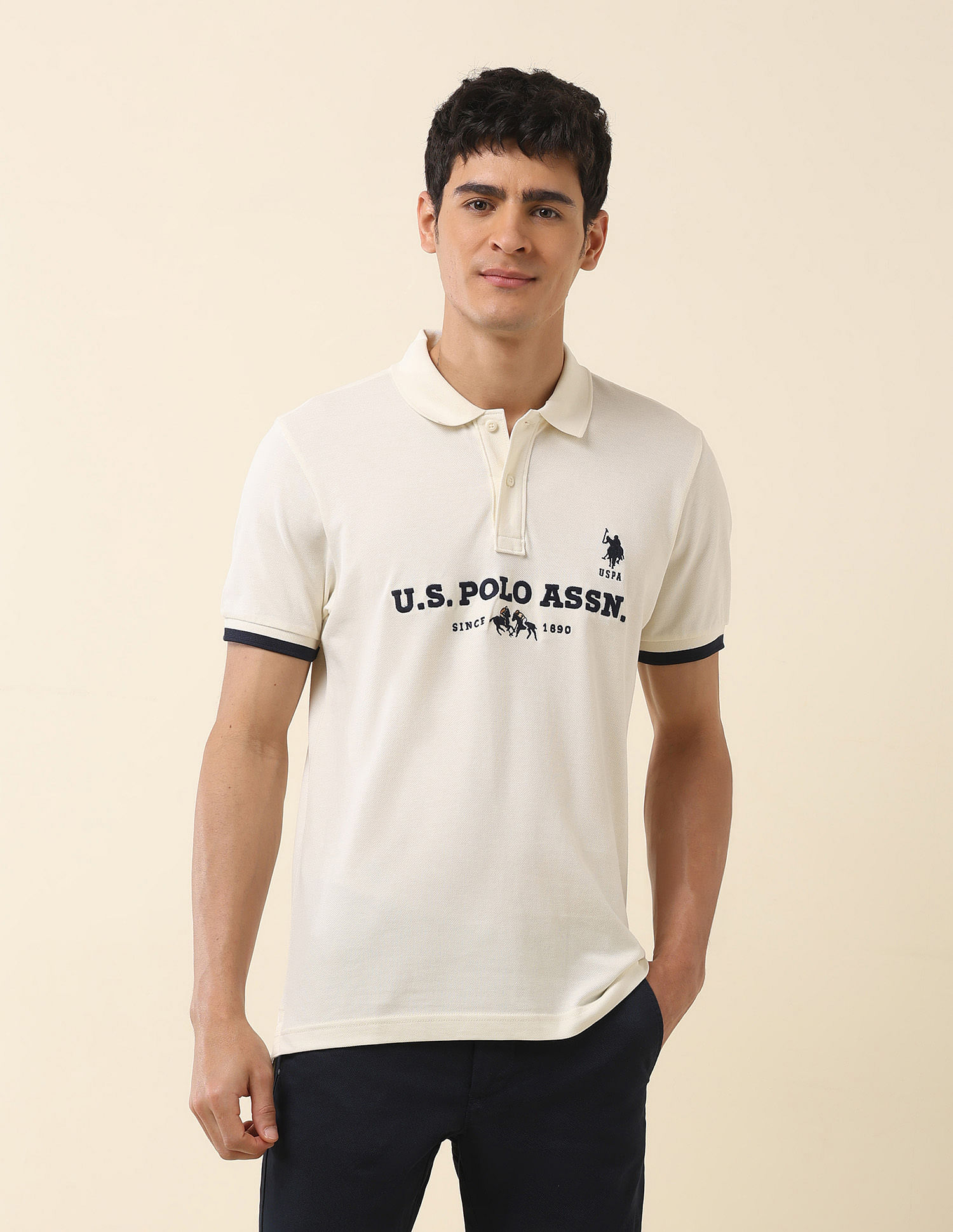 U.S. Polo Assn. Brand Embroidered Summer Splash Polo Shirt