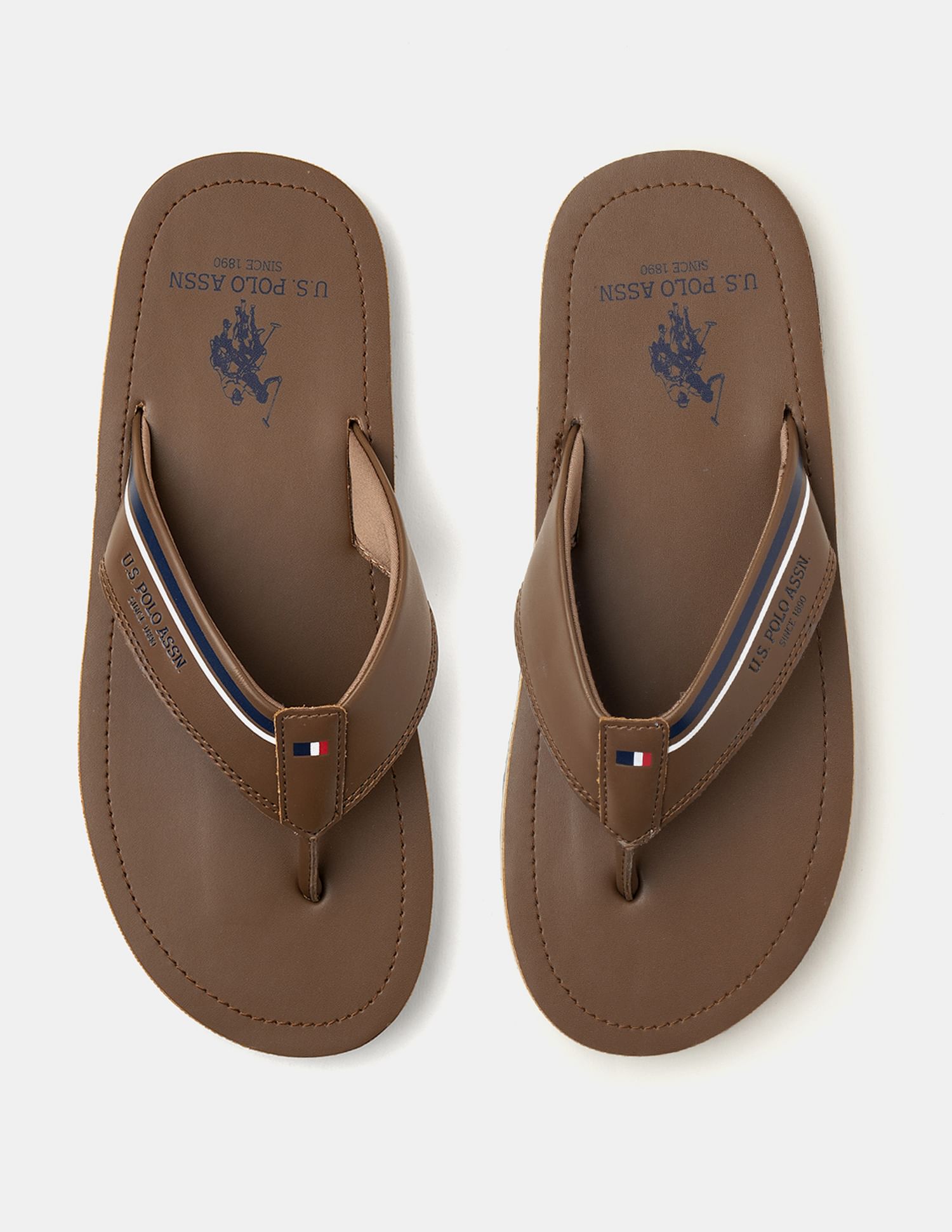 U.S. Polo Assn. Men Nesta Striped Flip Flops