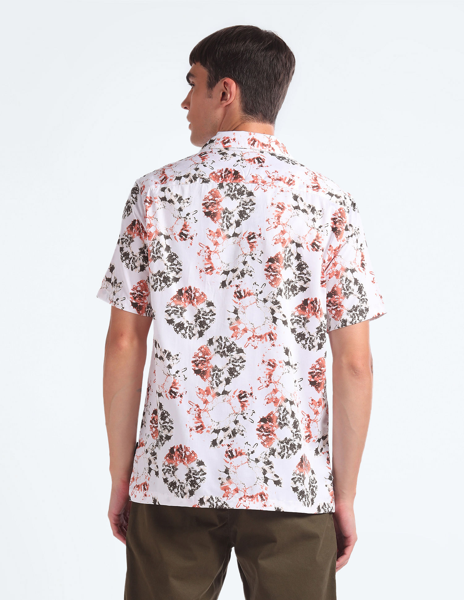 Flying Machine Giza Cotton Abstract Print Shirt